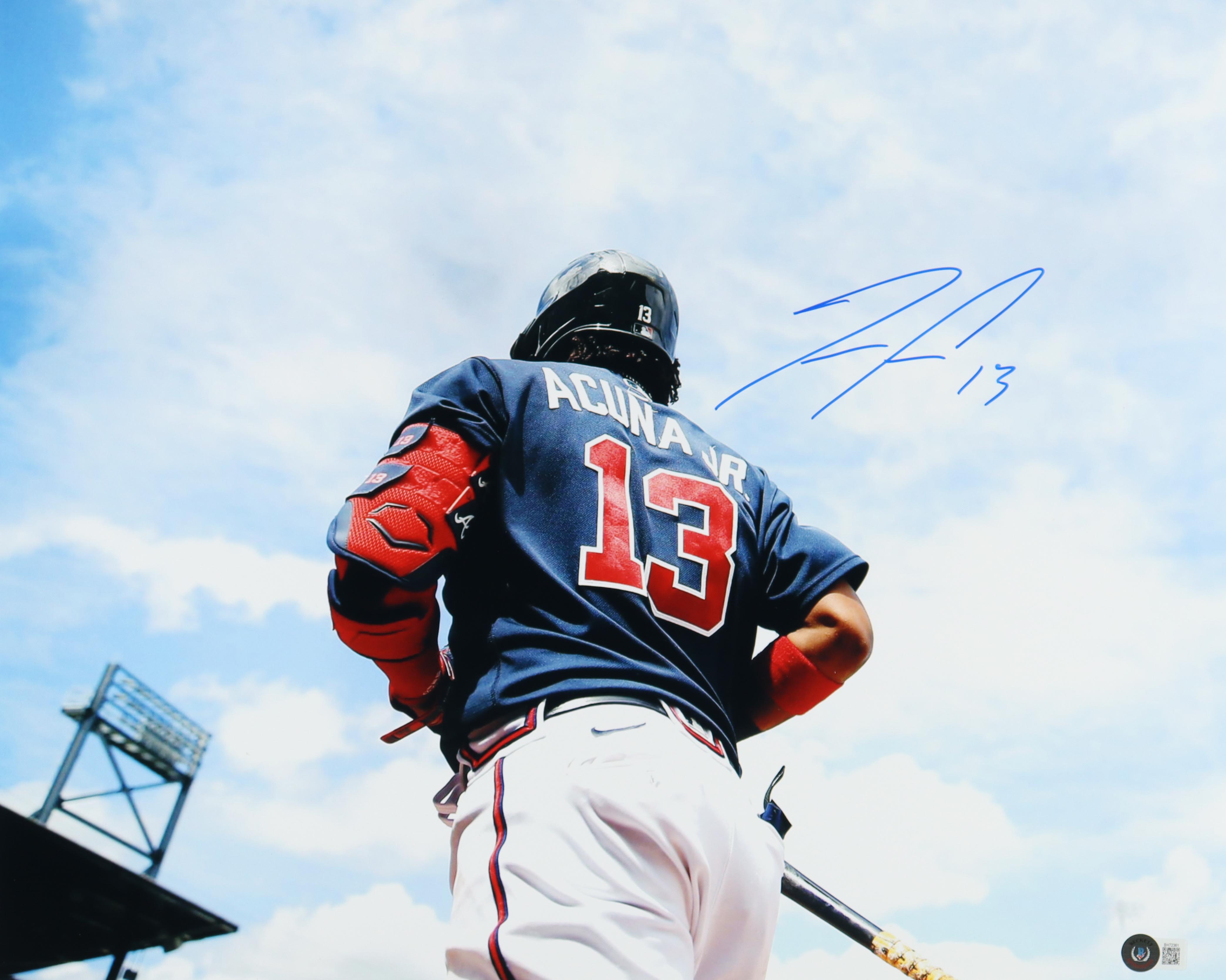 Ronald Acuna Jr. Signed Braves 16x20 Photo (Beckett) at PristineAuction.com Ronald Acuna Jr. Signed Braves 16x20 Photo (Beckett) at PristineAuction.com