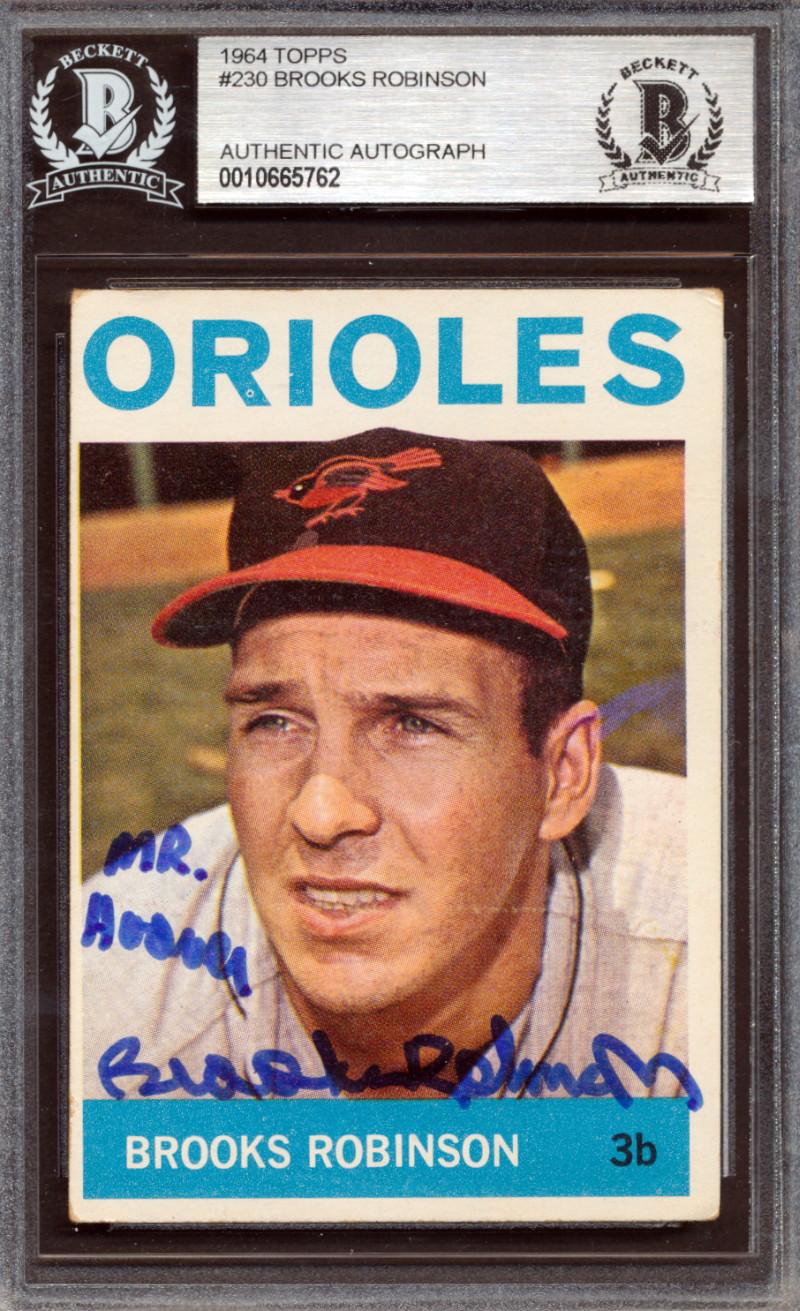 Brooks Robinson Signed 1964 Topps #230 (BGS) at PristineAuction.com Brooks Robinson Signed 1964 Topps #230 (BGS) at PristineAuction.com