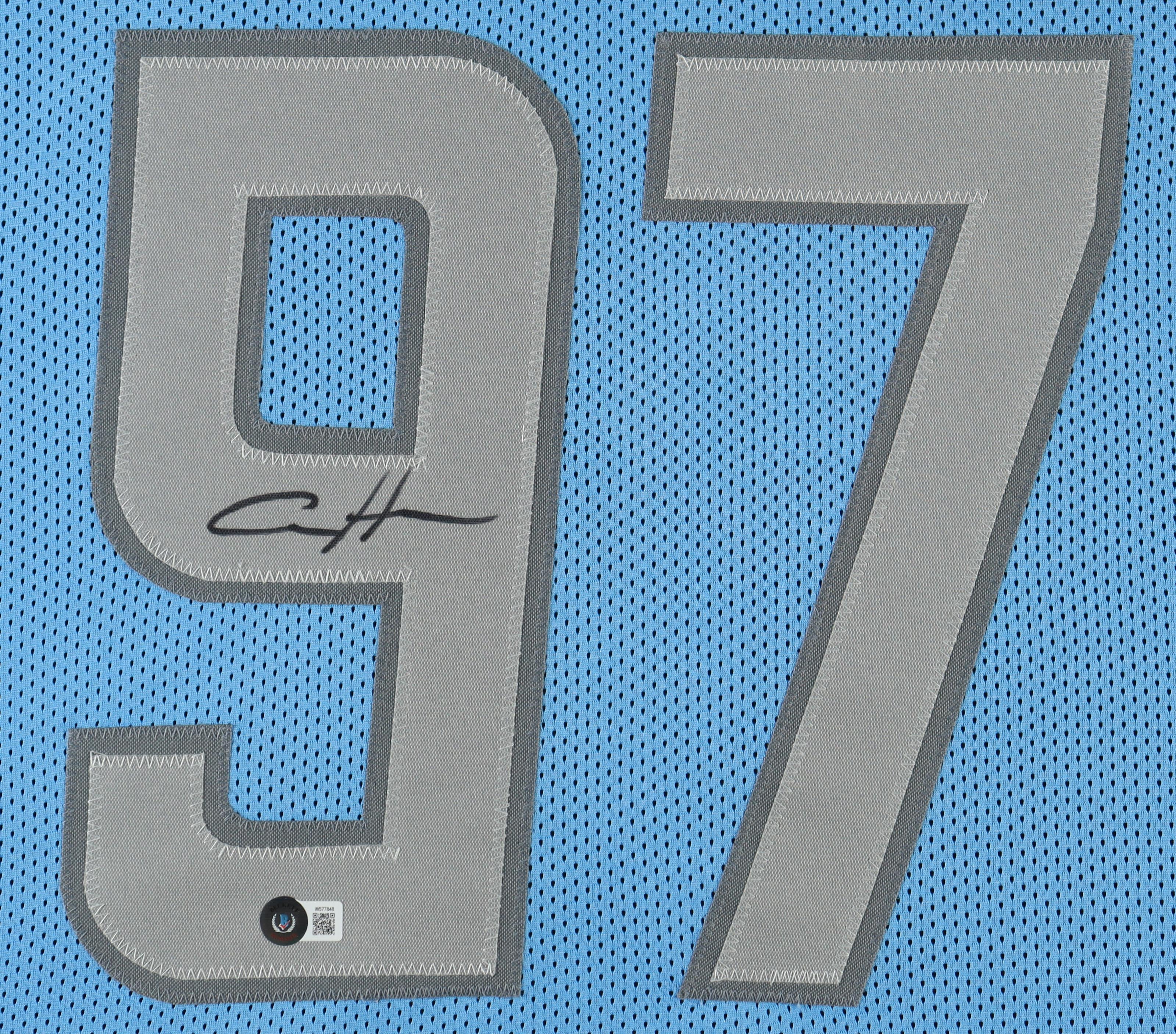 Aidan Hutchinson Signed Custom Framed Jersey Display (Beckett) at PristineAuction.com Aidan Hutchinson Signed Custom Framed Jersey Display (Beckett) at PristineAuction.com