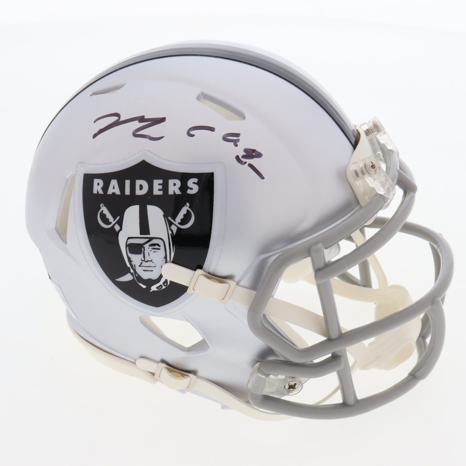 Maxx Crosby Signed Raiders Speed Mini Helmet (Beckett) at PristineAuction.com Maxx Crosby Signed Raiders Speed Mini Helmet (Beckett) at PristineAuction.com
