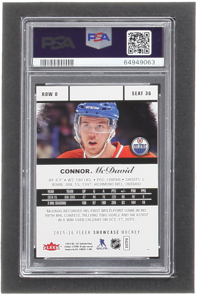 Connor McDavid 2015-16 Fleer Showcase Flair #36 R0 RC (PSA 9) at PristineAuction.com Connor McDavid 2015-16 Fleer Showcase Flair #36 R0 RC (PSA 9) at PristineAuction.com