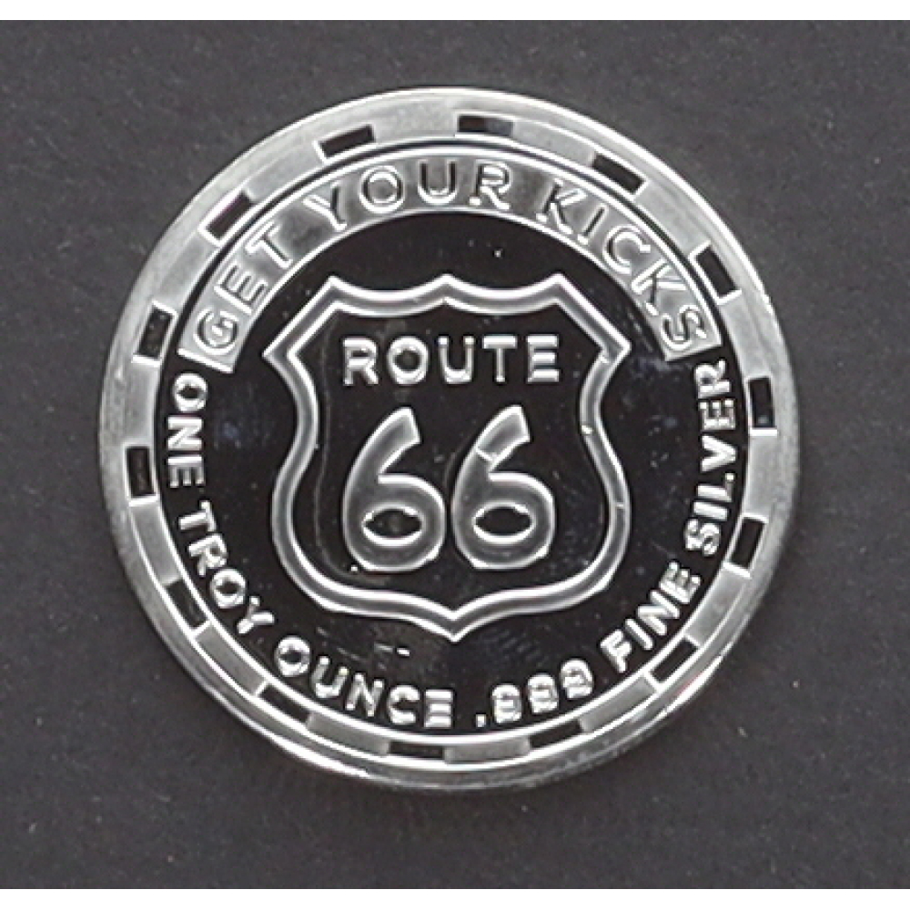 Get Your Kicks On Route 66 One Troy Ounce .999 Fine Silver Bullion