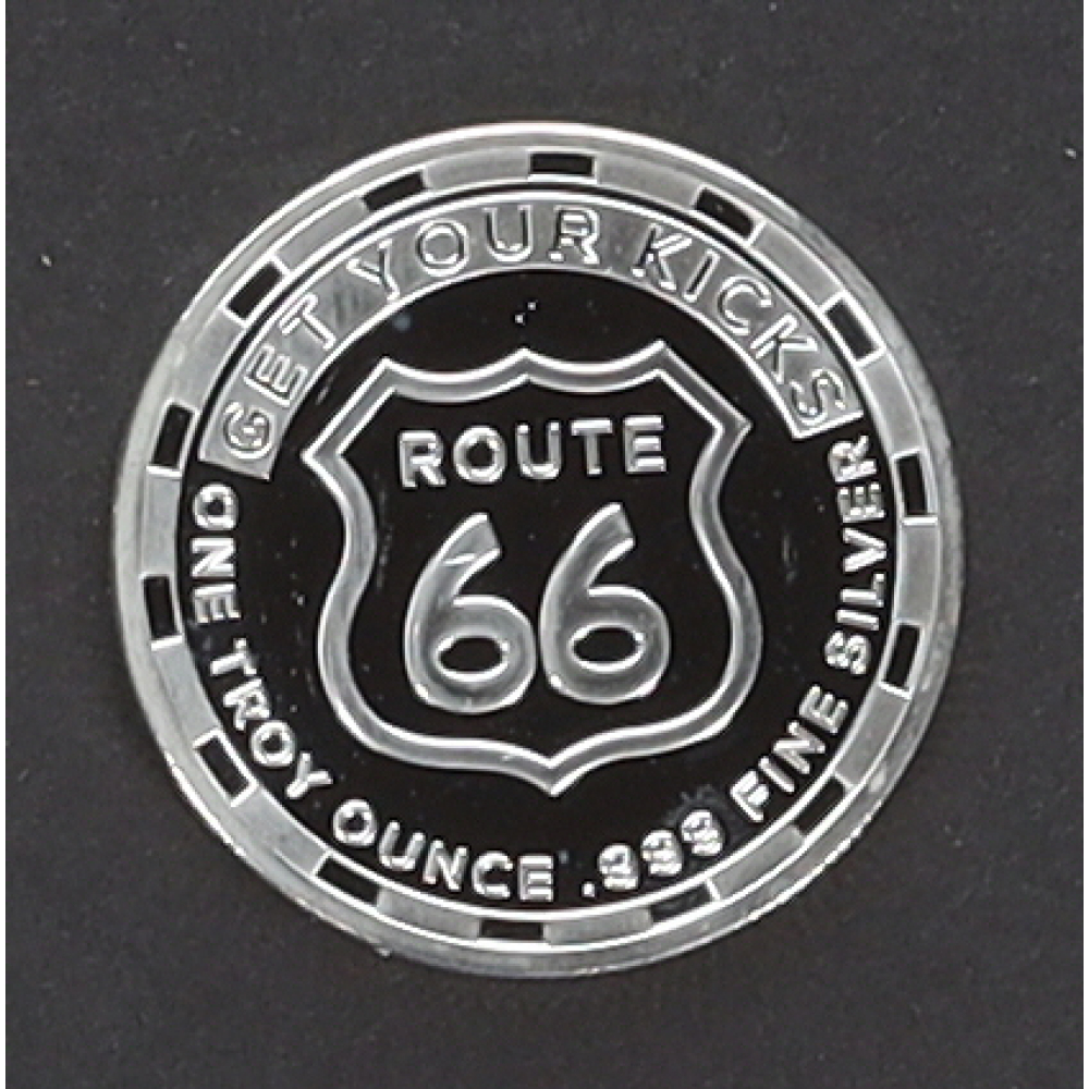 Get Your Kicks On Route 66 One Troy Ounce .999 Fine Silver Bullion