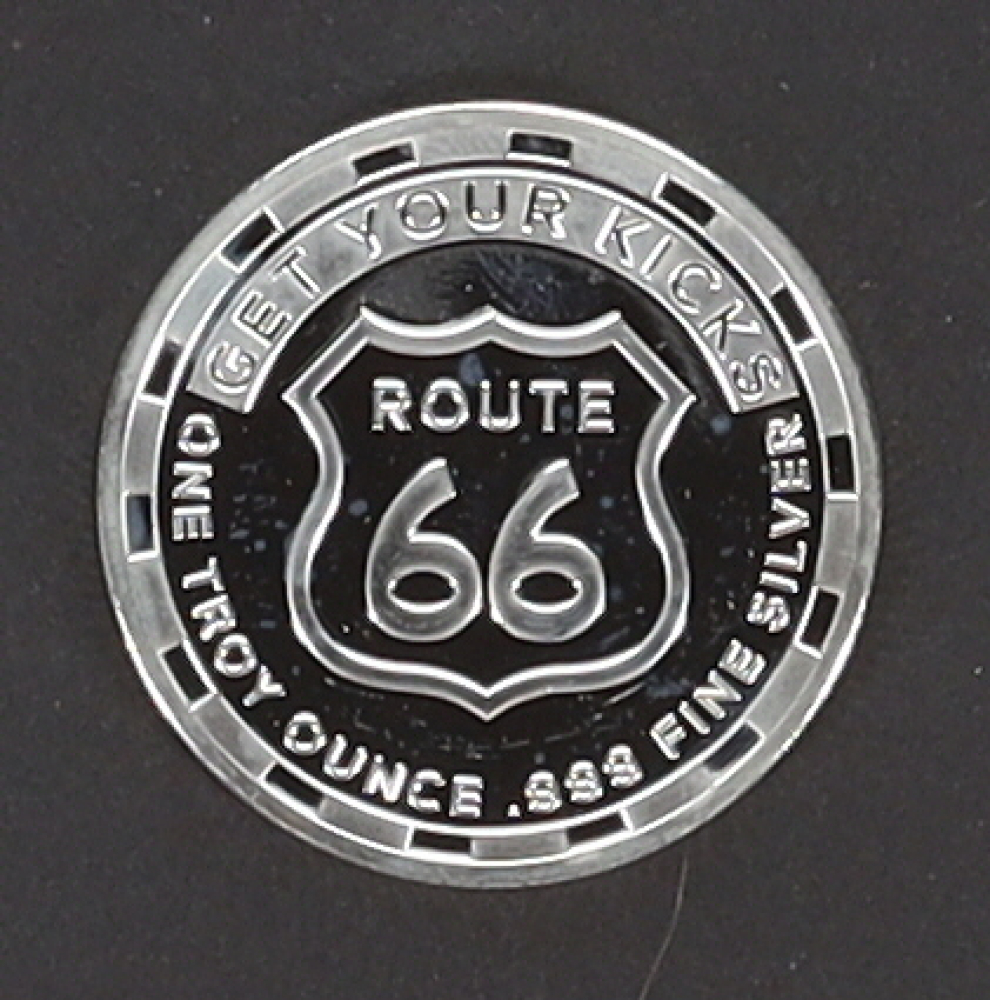 Get Your Kicks On Route 66 One Troy Ounce .999 Fine Silver Bullion