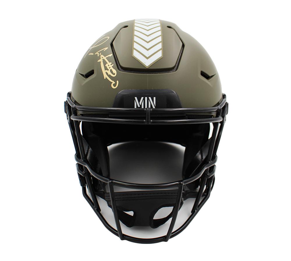 Randy Moss, Justin Jefferson & Cris Carter Signed Vikings Full-Size Authentic On-Field Salute to Service Alternate Speed-Flex Helmet (Schwartz) at PristineAuction.com Randy Moss, Justin Jefferson & Cris Carter Signed Vikings Full-Size Authentic On-Field Salute to Service Alternate Speed-Flex Helmet (Schwartz) at PristineAuction.com