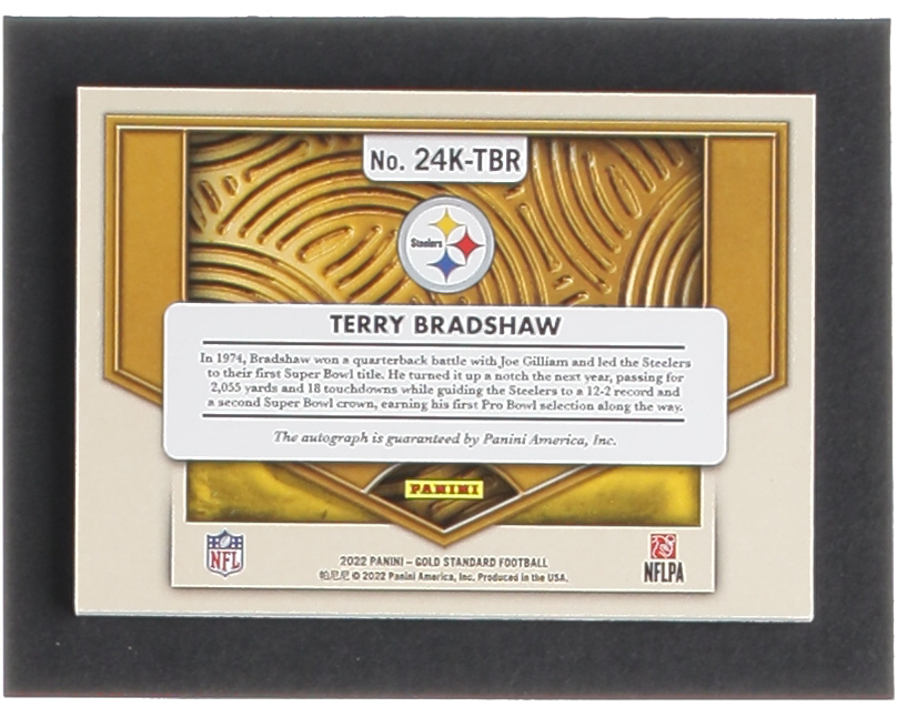 Terry Bradshaw 2022 Panini Gold Standard 24K Autographs #4 #01/10 at PristineAuction.com Terry Bradshaw 2022 Panini Gold Standard 24K Autographs #4 #01/10 at PristineAuction.com
