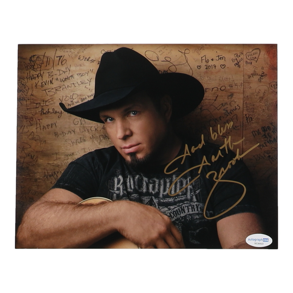 Garth Brooks Signed 8x10 Photo Inscribed "God Bless" (ACOA) Pristine