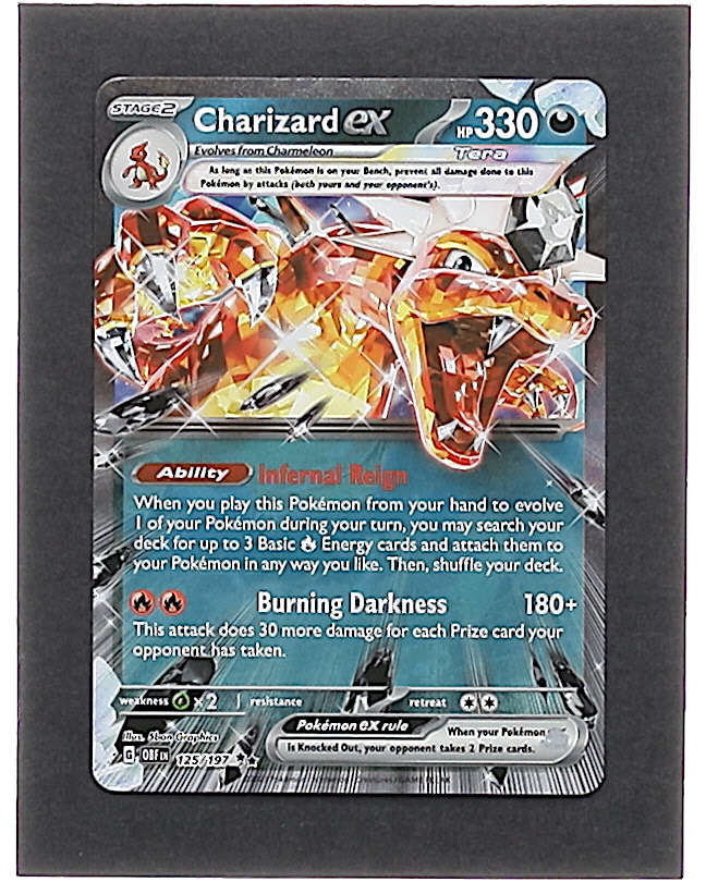 Charizard EX 2023 Pokemon Scarlet and Violet Obsidian Flames Reverse Foil #125 at PristineAuction.com Charizard EX 2023 Pokemon Scarlet and Violet Obsidian Flames Reverse Foil #125 at PristineAuction.com