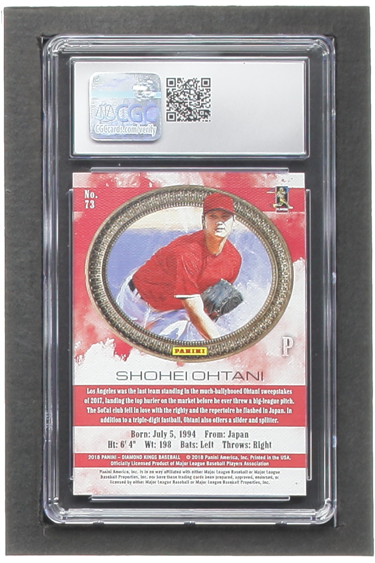 Shohei Ohtani 2018 Diamond Kings #73 RC (CGC 10) at PristineAuction.com Shohei Ohtani 2018 Diamond Kings #73 RC (CGC 10) at PristineAuction.com