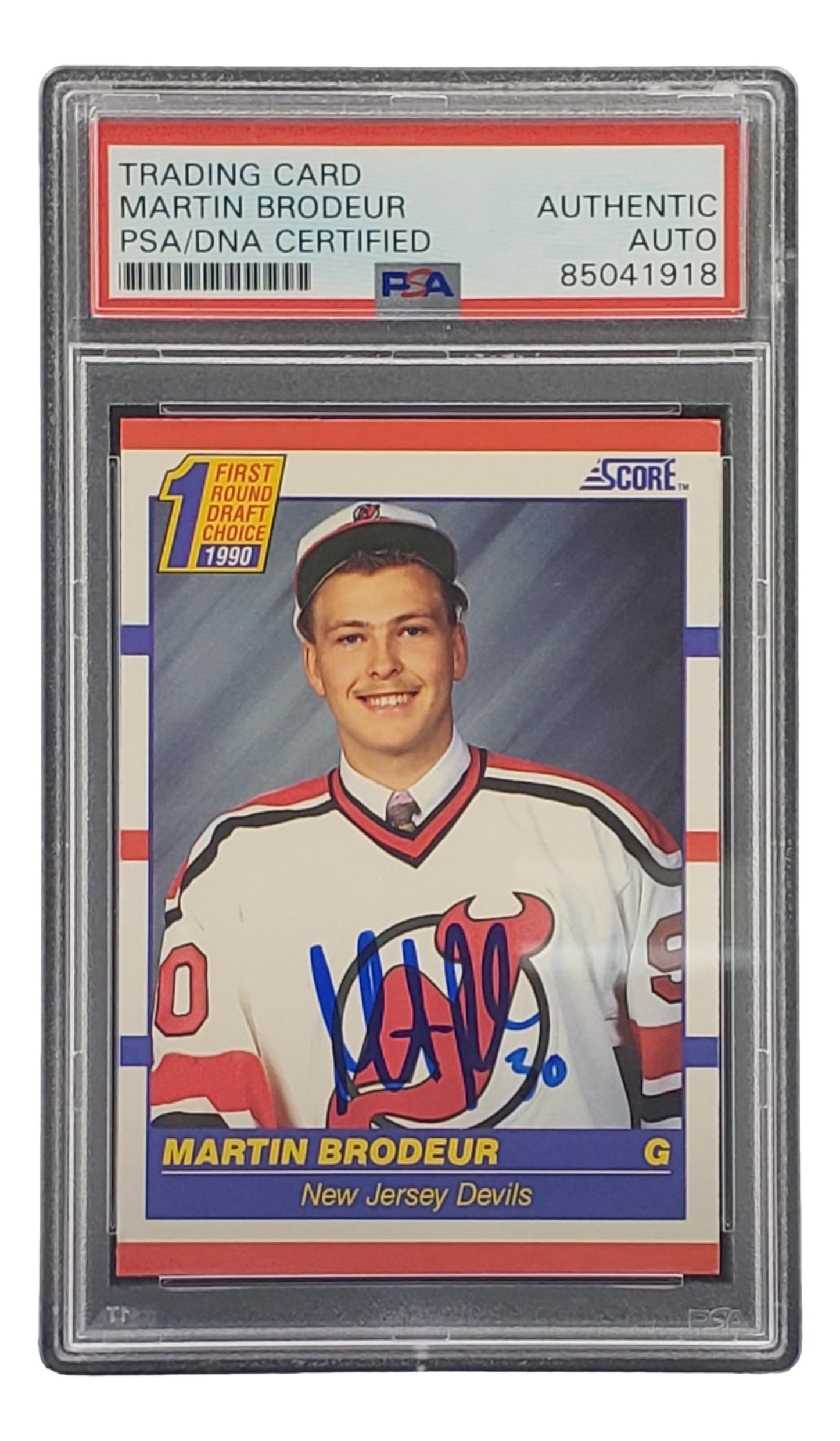 Martin Brodeur Signed 1990-91 Score #439 RC (PSA) at PristineAuction.com Martin Brodeur Signed 1990-91 Score #439 RC (PSA) at PristineAuction.com