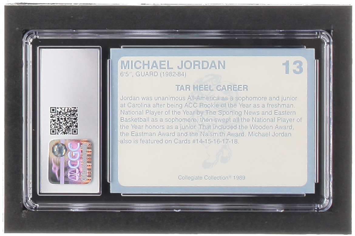 Michael Jordan 1989-90 North Carolina Collegiate Collection #13 (CGC 9) at PristineAuction.com Michael Jordan 1989-90 North Carolina Collegiate Collection #13 (CGC 9) at PristineAuction.com