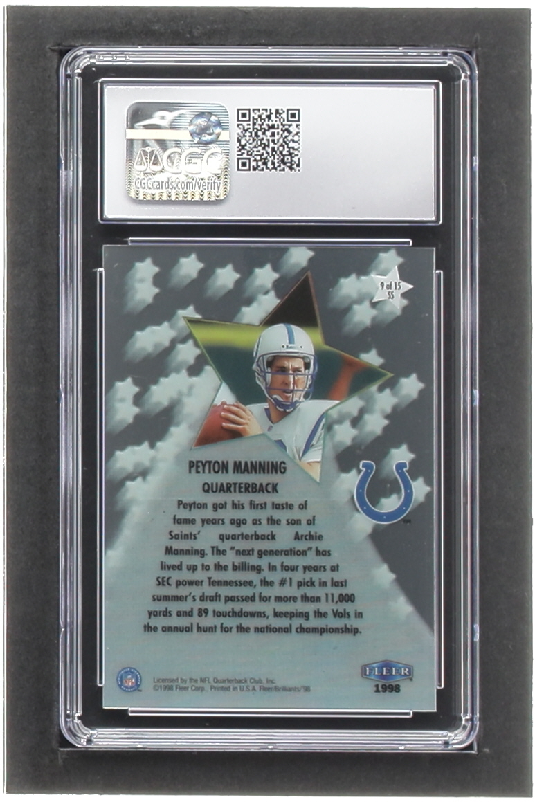 Peyton Manning 1998 Fleer Brilliants Shining Stars #9 RC (CGC 7.5) at PristineAuction.com Peyton Manning 1998 Fleer Brilliants Shining Stars #9 RC (CGC 7.5) at PristineAuction.com