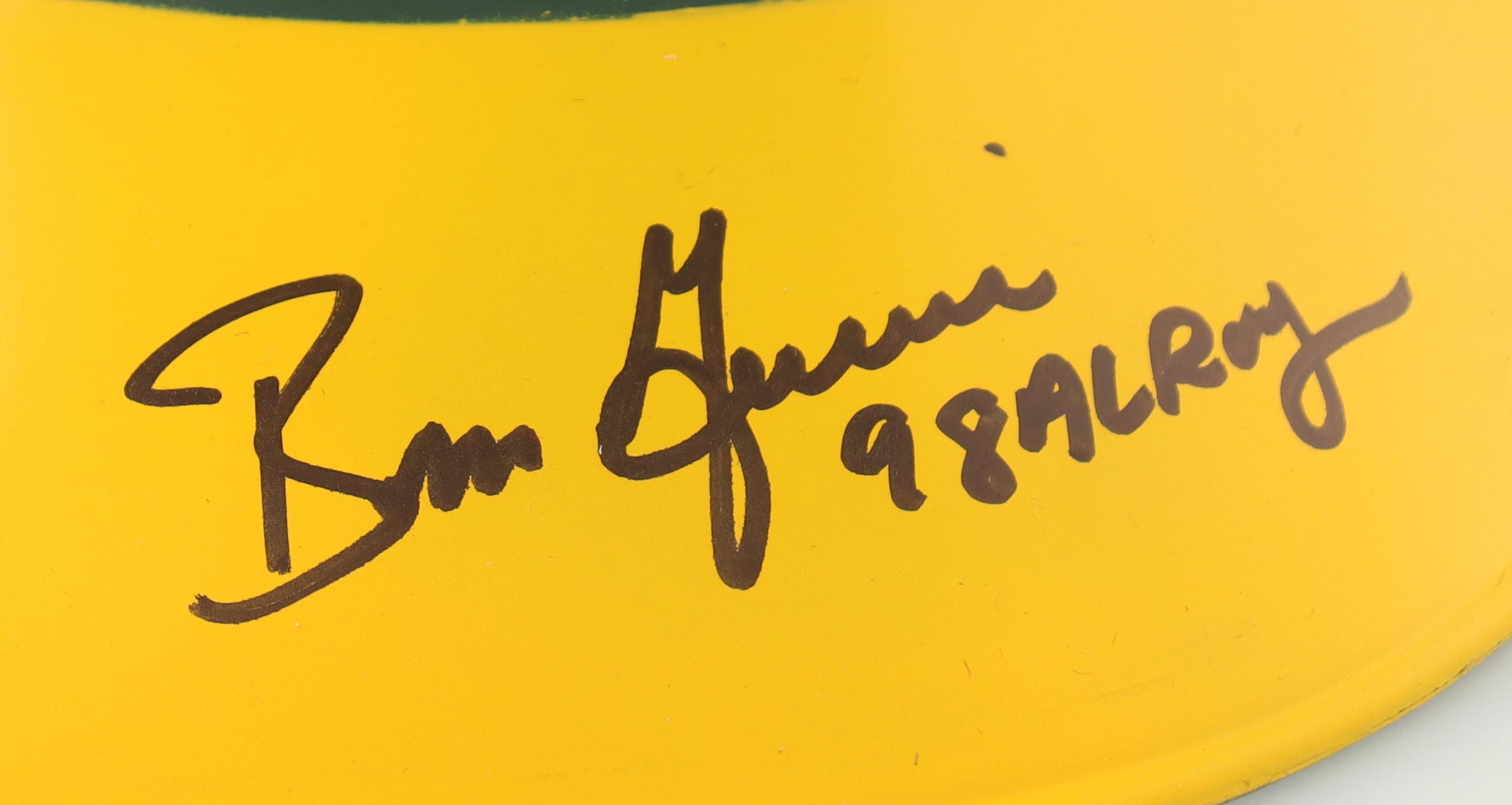 Ben Grieve Signed Athletics Full-Size Batting Helmet Inscribed "98 AL ROY" (Schwartz Sports) at PristineAuction.com Ben Grieve Signed Athletics Full-Size Batting Helmet Inscribed "98 AL ROY" (Schwartz Sports) at PristineAuction.com