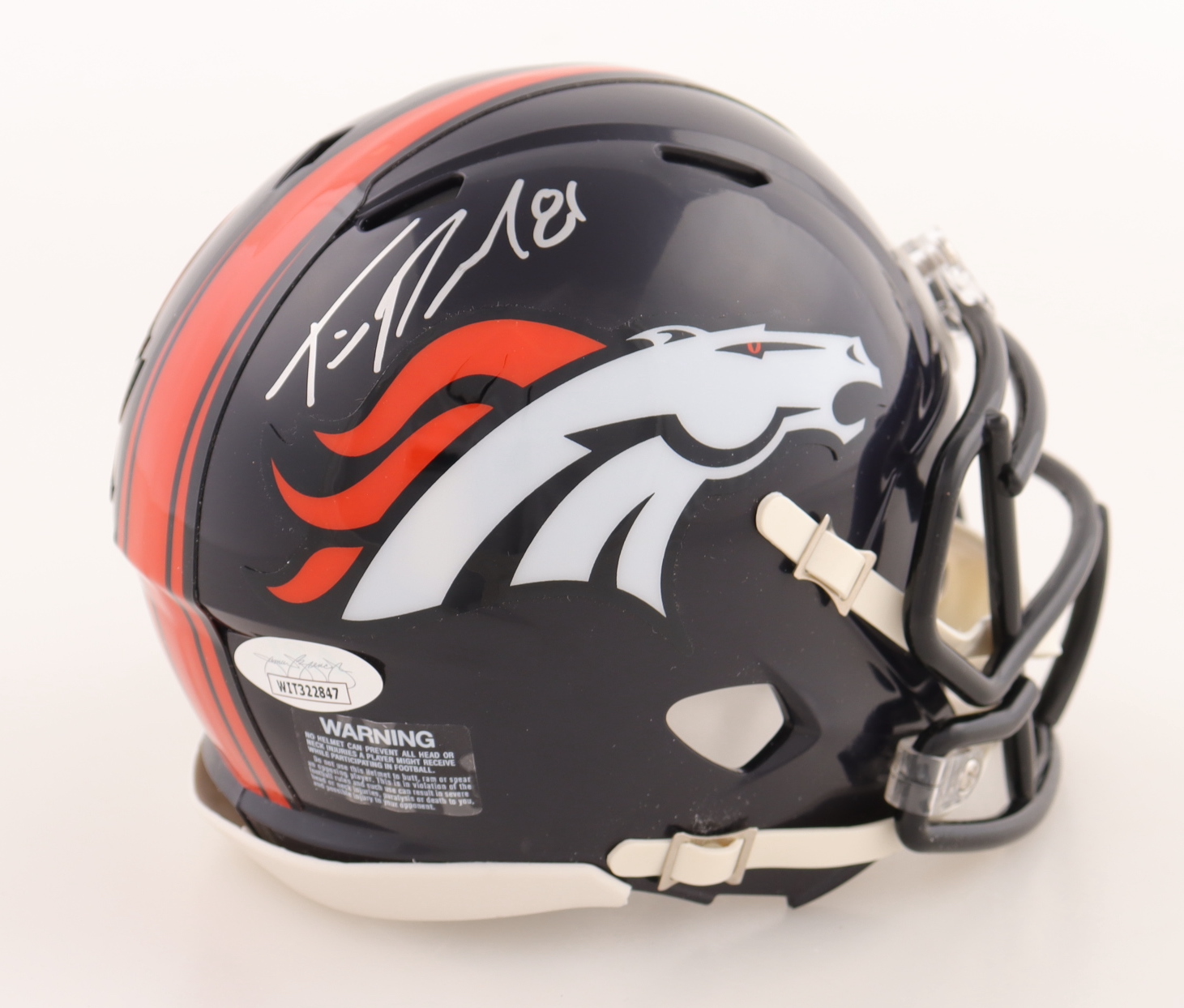Tim Patrick Signed Broncos Speed Mini Helmet (JSA) at PristineAuction.com Tim Patrick Signed Broncos Speed Mini Helmet (JSA) at PristineAuction.com
