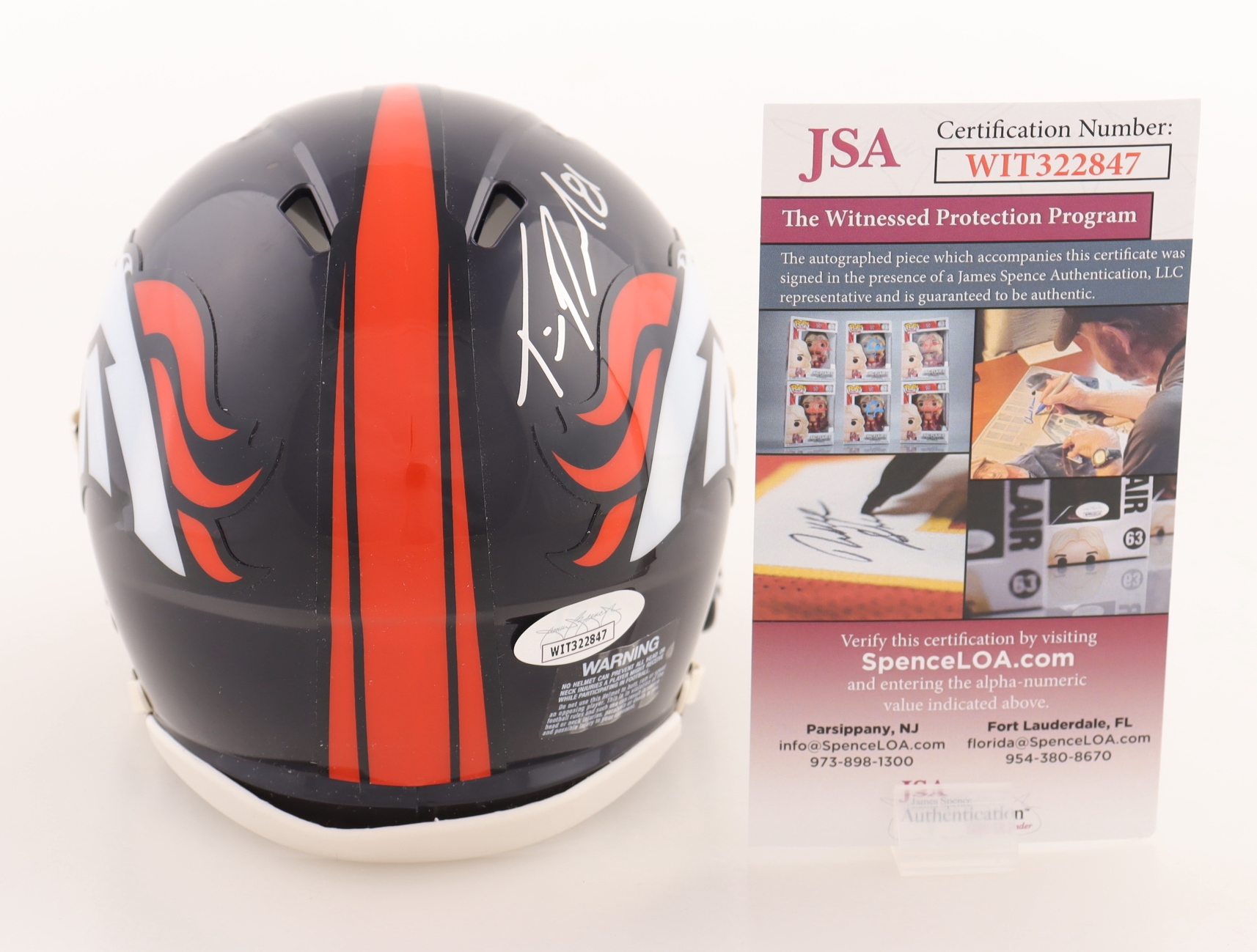 Tim Patrick Signed Broncos Speed Mini Helmet (JSA) at PristineAuction.com Tim Patrick Signed Broncos Speed Mini Helmet (JSA) at PristineAuction.com