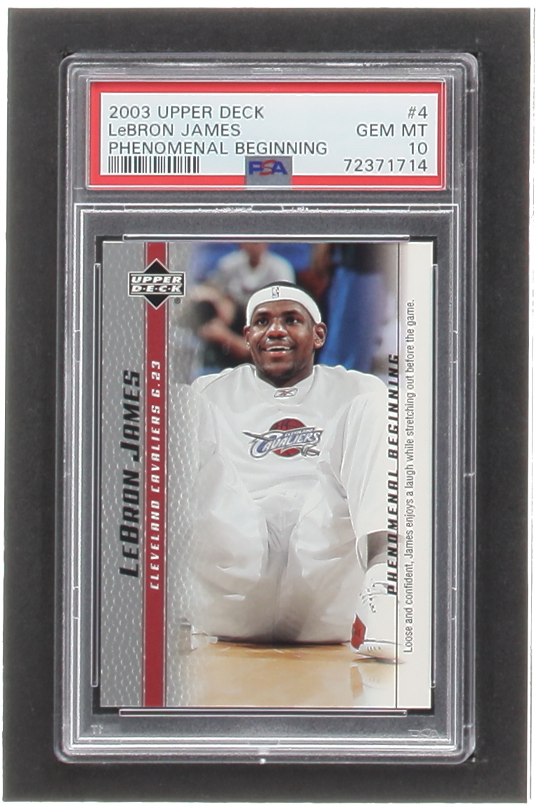LeBron James 2003-04 Upper Deck Phenomenal Beginning LeBron James #4 RC / Loose and Confident (PSA 10) at PristineAuction.com LeBron James 2003-04 Upper Deck Phenomenal Beginning LeBron James #4 RC / Loose and Confident (PSA 10) at PristineAuction.com