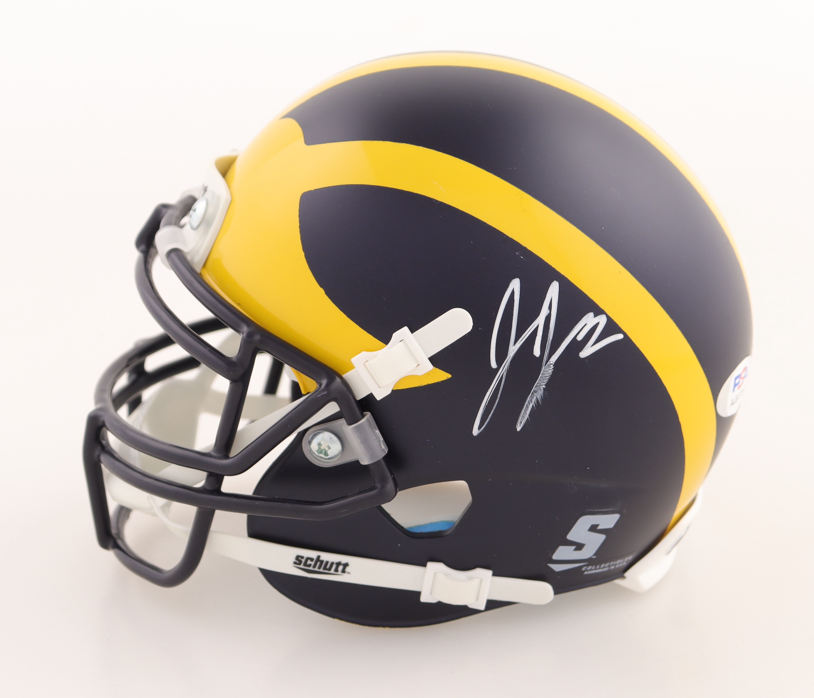 J. J. McCarthy Signed Michigan Wolverines Mini Helmet (PSA) at PristineAuction.com J. J. McCarthy Signed Michigan Wolverines Mini Helmet (PSA) at PristineAuction.com