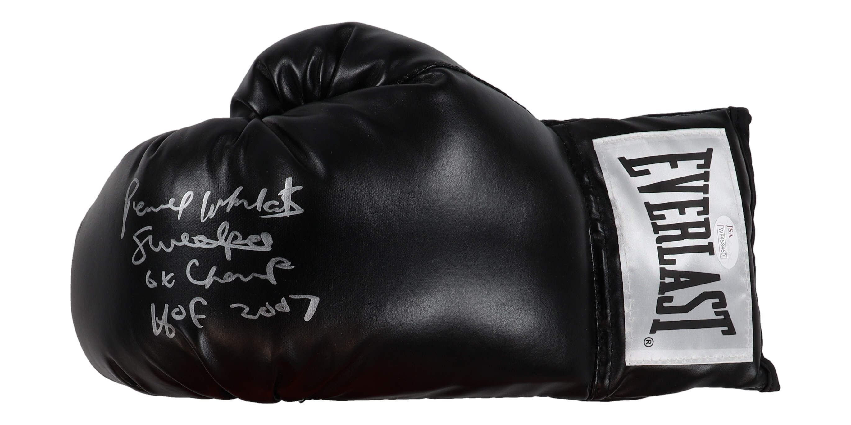 Pernell Whitaker Signed Everlast Boxing Glove Inscribed "Sweet Pea", "6x Champ", & "HOF 2007" (JSA) at PristineAuction.com Pernell Whitaker Signed Everlast Boxing Glove Inscribed "Sweet Pea", "6x Champ", & "HOF 2007" (JSA) at PristineAuction.com