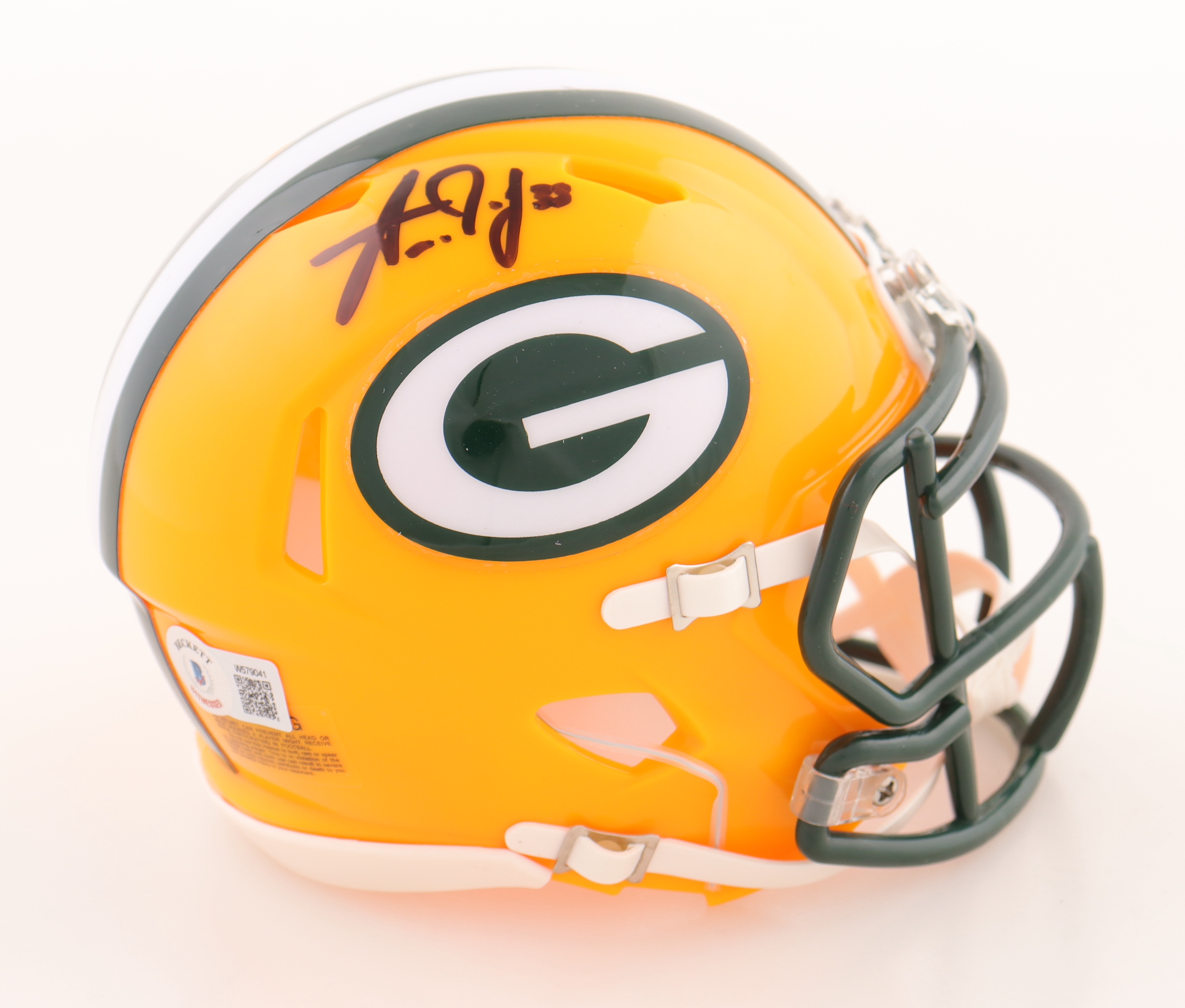 Aaron Jones Signed Packers Speed Mini Helmet (Beckett) at PristineAuction.com Aaron Jones Signed Packers Speed Mini Helmet (Beckett) at PristineAuction.com