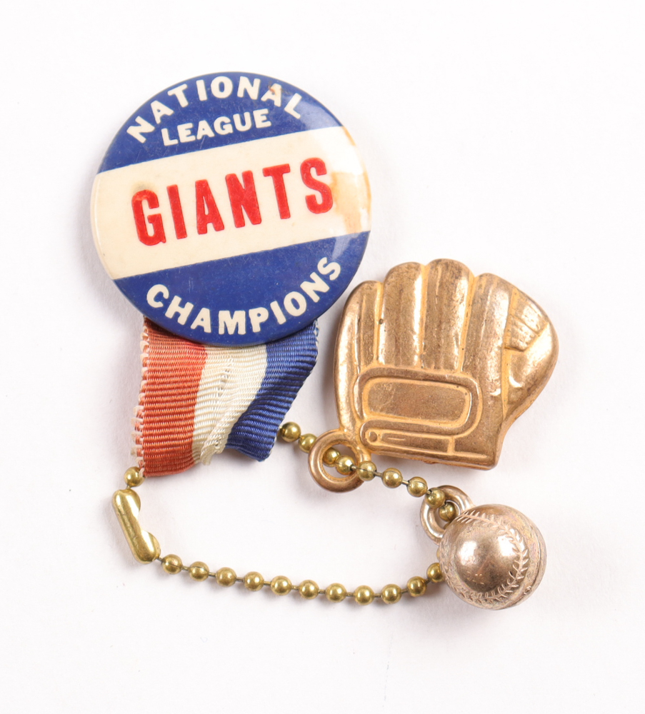 1954 Vintage New York Giants National League Champions Pin And Pendants at PristineAuction.com 1954 Vintage New York Giants National League Champions Pin And Pendants at PristineAuction.com