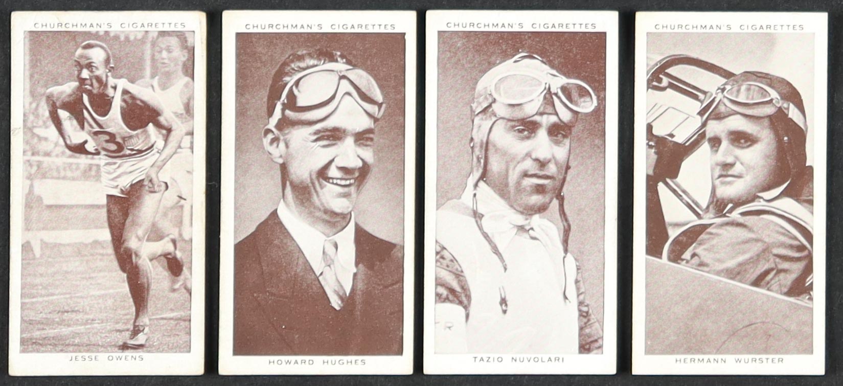 1939 Churchman's Kings of Speed Complete Set of (50) Cards with Jesse Owens #45, Howard Hughes #6, Tazio Nuvolari #21 at PristineAuction.com 1939 Churchman's Kings of Speed Complete Set of (50) Cards with Jesse Owens #45, Howard Hughes #6, Tazio Nuvolari #21 at PristineAuction.com