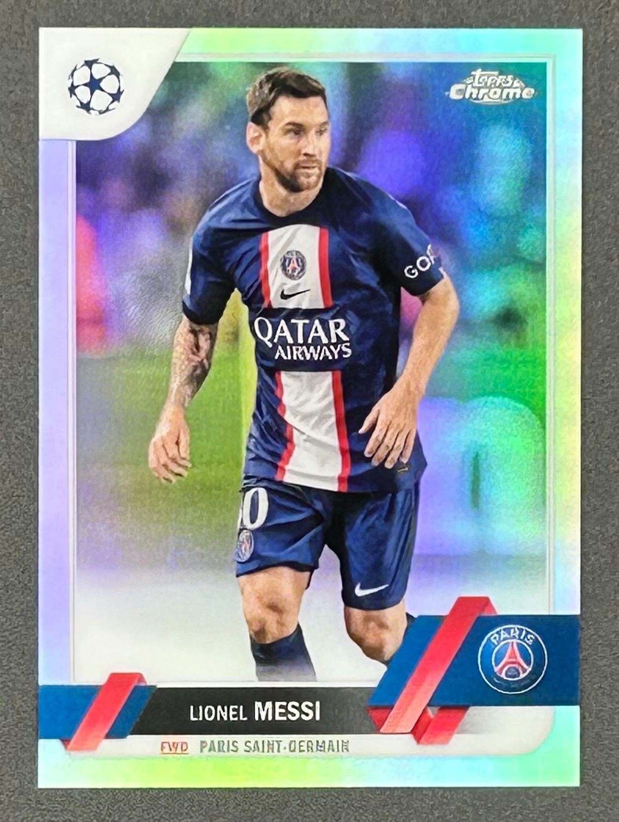Lionel Messi 2022-23 Topps Chrome UEFA Club Competitions Refractors #1 at PristineAuction.com Lionel Messi 2022-23 Topps Chrome UEFA Club Competitions Refractors #1 at PristineAuction.com