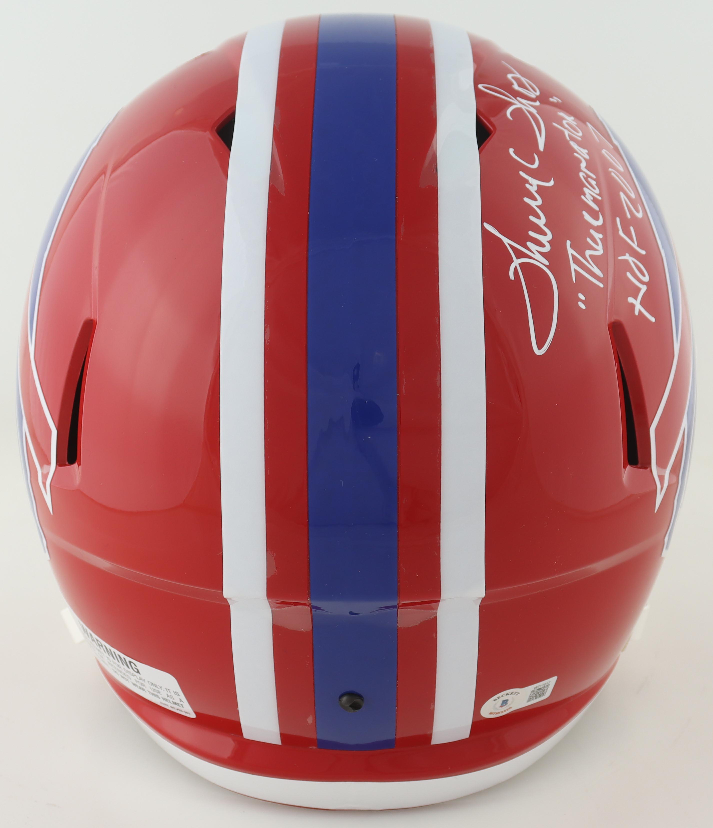 Thurman Thomas Signed Bills Full-Size Speed Helmet Inscribed "Thurmanator", "HOF 2007" & "1991 NFL MVP" (Beckett) at PristineAuction.com Thurman Thomas Signed Bills Full-Size Speed Helmet Inscribed "Thurmanator", "HOF 2007" & "1991 NFL MVP" (Beckett) at PristineAuction.com