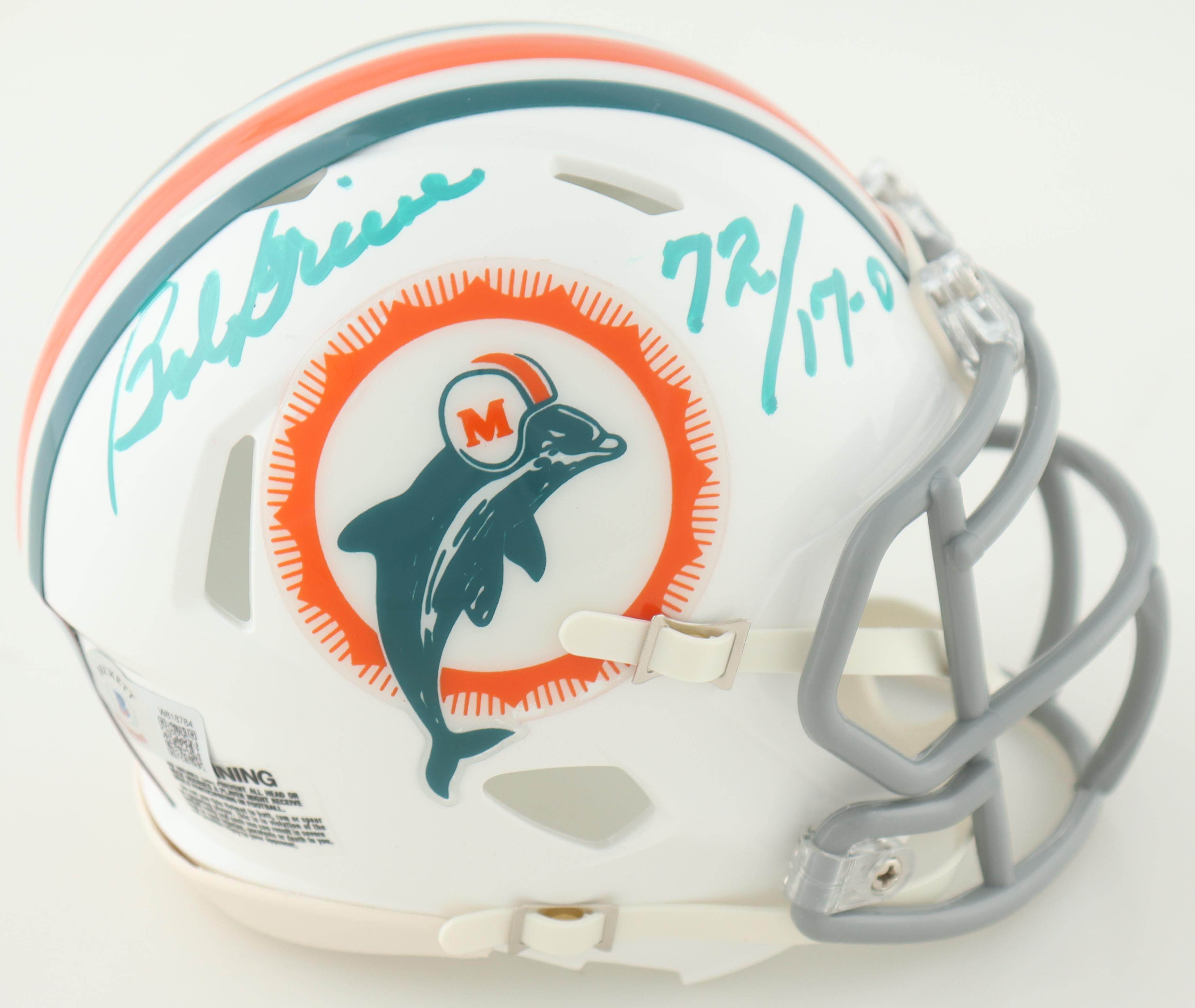 Bob Griese Signed Dolphins Speed Mini Helmet Inscribed "72/17-0" (Beckett) at PristineAuction.com Bob Griese Signed Dolphins Speed Mini Helmet Inscribed "72/17-0" (Beckett) at PristineAuction.com