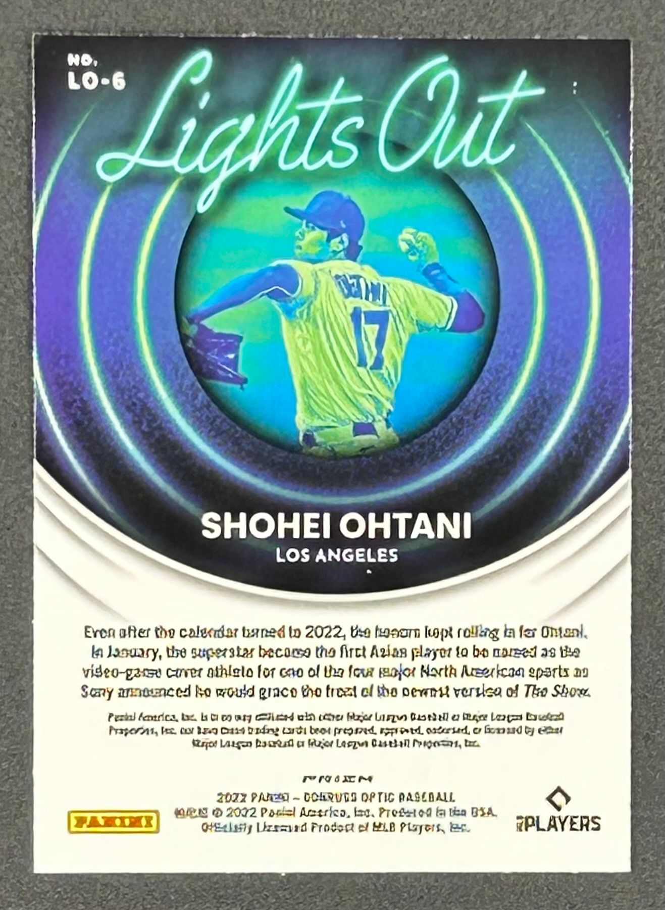 Shohei Ohtani 2022 Donruss Optic Lights Out Holo #6 at PristineAuction.com Shohei Ohtani 2022 Donruss Optic Lights Out Holo #6 at PristineAuction.com