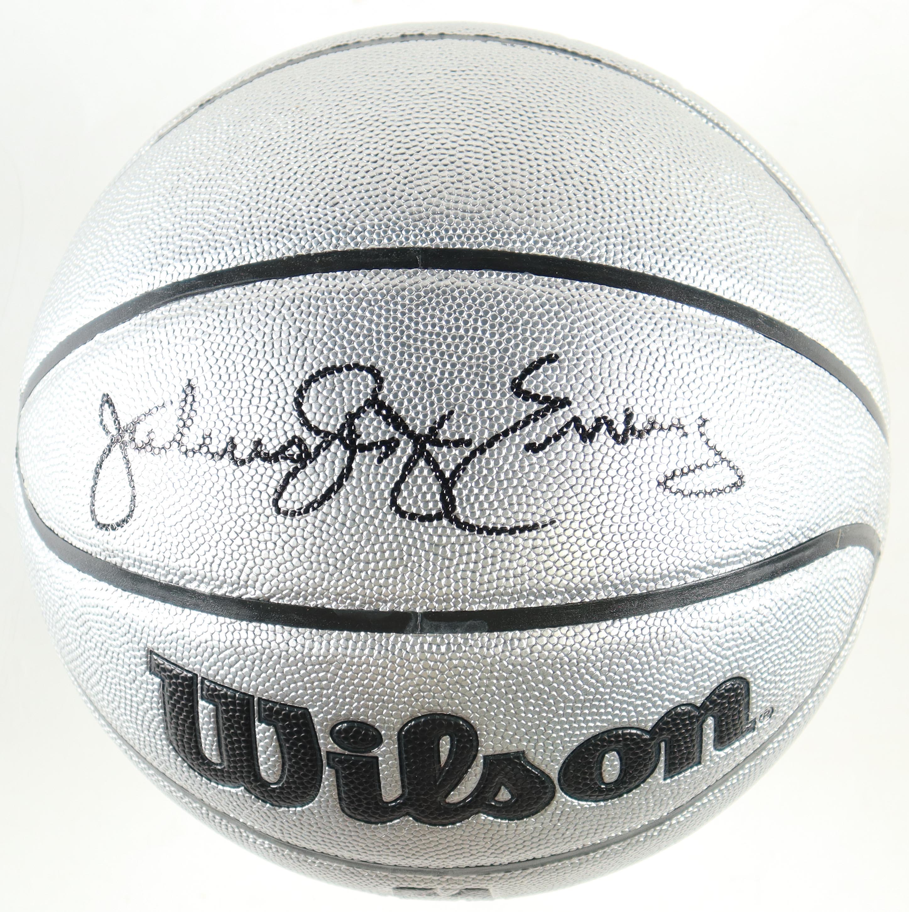 Julies "Dr. J" Erving Signed NBA Platinum Edition Basketball with New Acrylic Display Case & Name Plate (Beckett) at PristineAuction.com Julies "Dr. J" Erving Signed NBA Platinum Edition Basketball with New Acrylic Display Case & Name Plate (Beckett) at PristineAuction.com