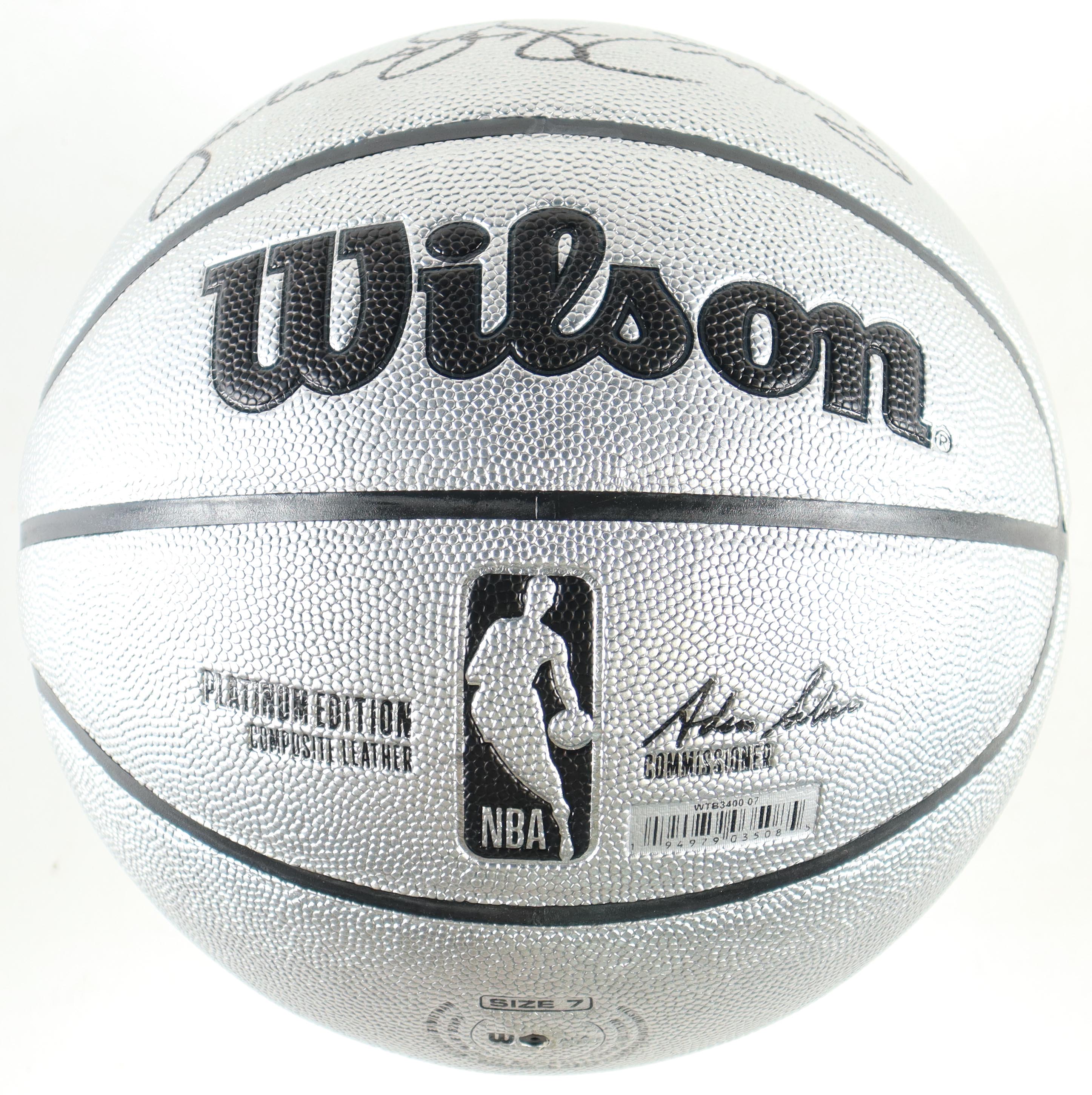 Julies "Dr. J" Erving Signed NBA Platinum Edition Basketball with New Acrylic Display Case & Name Plate (Beckett) at PristineAuction.com Julies "Dr. J" Erving Signed NBA Platinum Edition Basketball with New Acrylic Display Case & Name Plate (Beckett) at PristineAuction.com