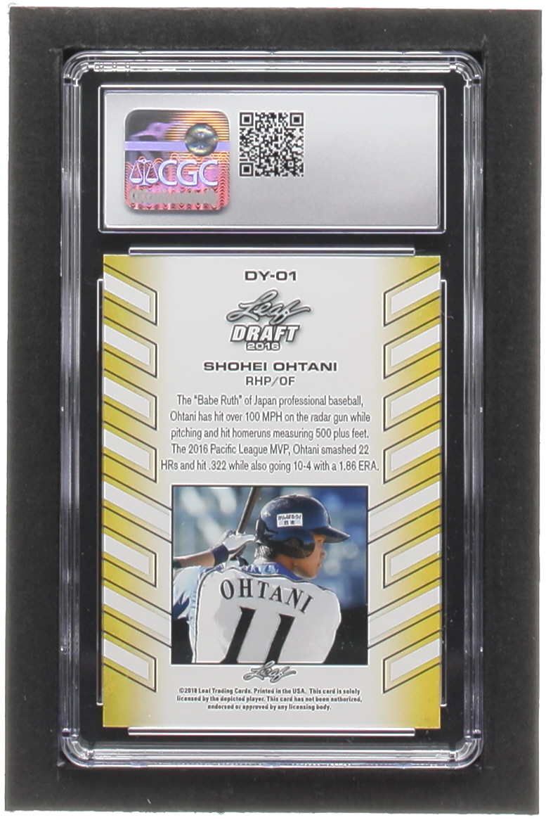 Shohei Ohtani 2018 Leaf Ohtani Draft Year #DY01 (CGC 10) at PristineAuction.com Shohei Ohtani 2018 Leaf Ohtani Draft Year #DY01 (CGC 10) at PristineAuction.com