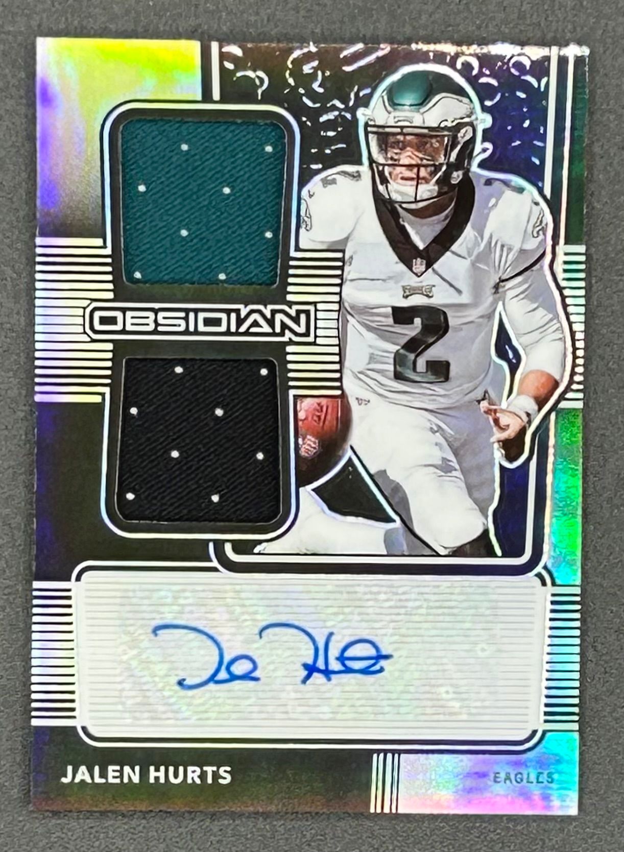 Jalen Hurts 2020 Panini Obsidian Rookie Jersey Ink #22 #069/150 RC at PristineAuction.com Jalen Hurts 2020 Panini Obsidian Rookie Jersey Ink #22 #069/150 RC at PristineAuction.com