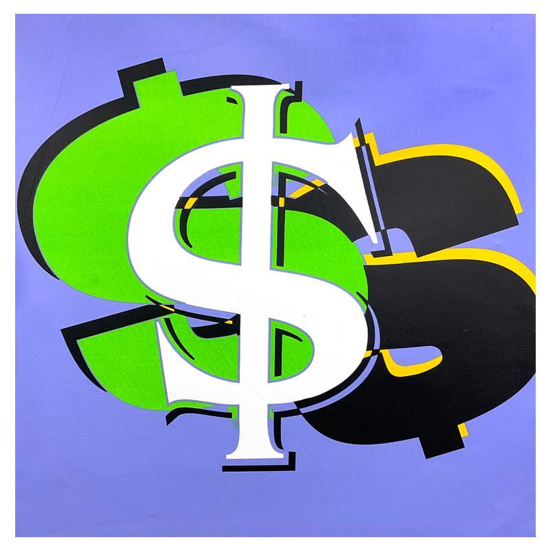 Steve Kaufman Signed "Dollar Bill" LE 24x24 Hand-Pulled Silkscreen on Canvas (PA) at PristineAuction.com Steve Kaufman Signed "Dollar Bill" LE 24x24 Hand-Pulled Silkscreen on Canvas (PA) at PristineAuction.com