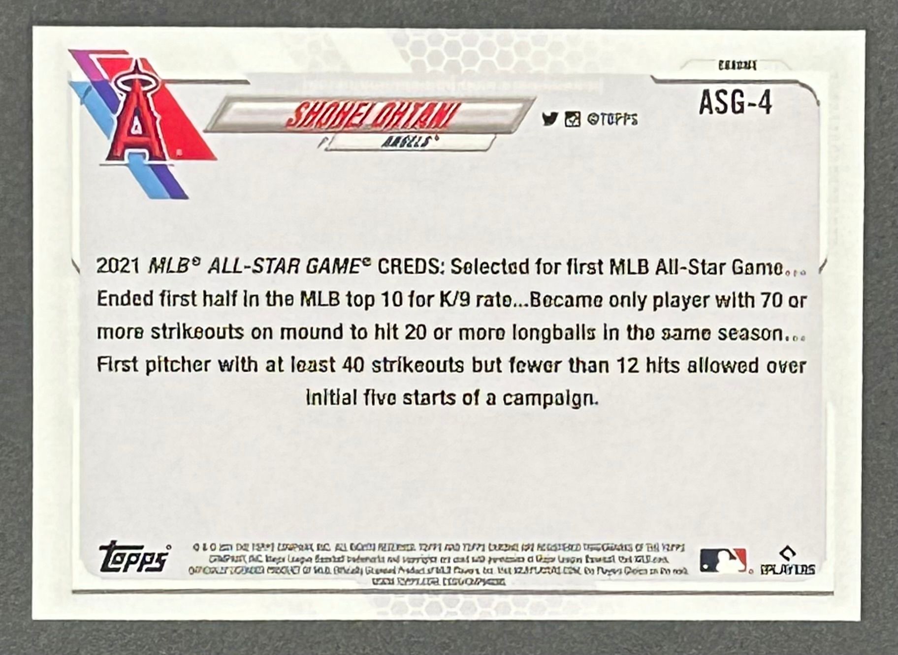 Shohei Ohtani 2021 Topps Chrome Update '21 All Star Game #ASG4 at PristineAuction.com Shohei Ohtani 2021 Topps Chrome Update '21 All Star Game #ASG4 at PristineAuction.com