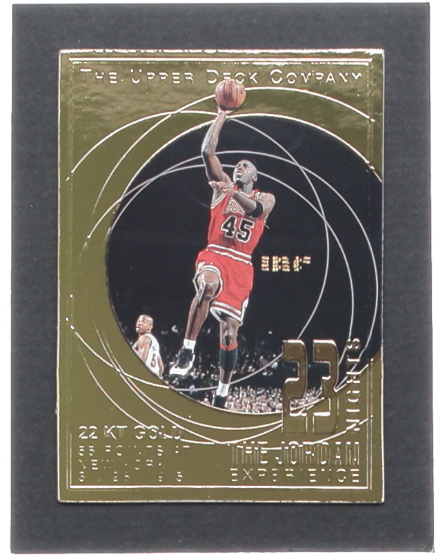 Michael Jordan 1997 Upper Deck 23 Nights Jordan Experience 22Kt Gold Card at PristineAuction.com Michael Jordan 1997 Upper Deck 23 Nights Jordan Experience 22Kt Gold Card at PristineAuction.com