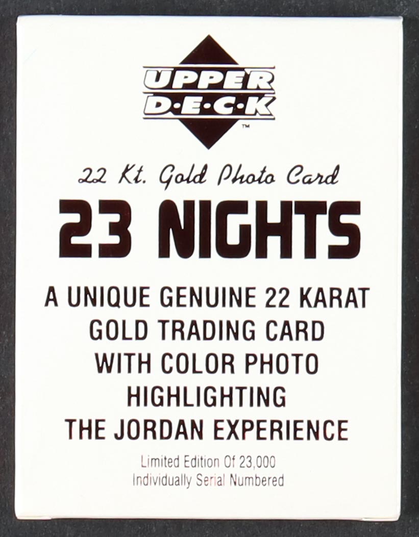 Michael Jordan 1997 Upper Deck 23 Nights Jordan Experience 22Kt Gold Card at PristineAuction.com Michael Jordan 1997 Upper Deck 23 Nights Jordan Experience 22Kt Gold Card at PristineAuction.com