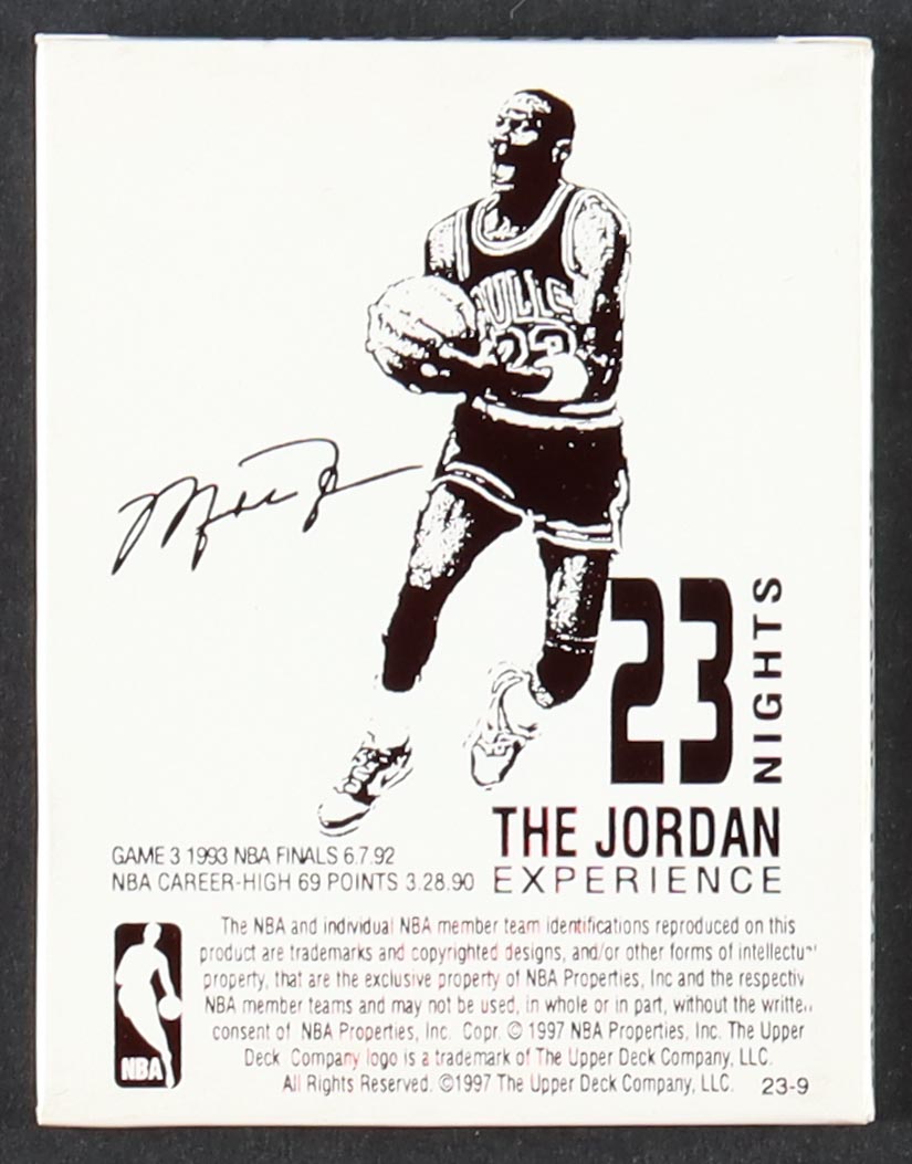 Michael Jordan 1997 Upper Deck 23 Nights Jordan Experience 22Kt Gold Card at PristineAuction.com Michael Jordan 1997 Upper Deck 23 Nights Jordan Experience 22Kt Gold Card at PristineAuction.com