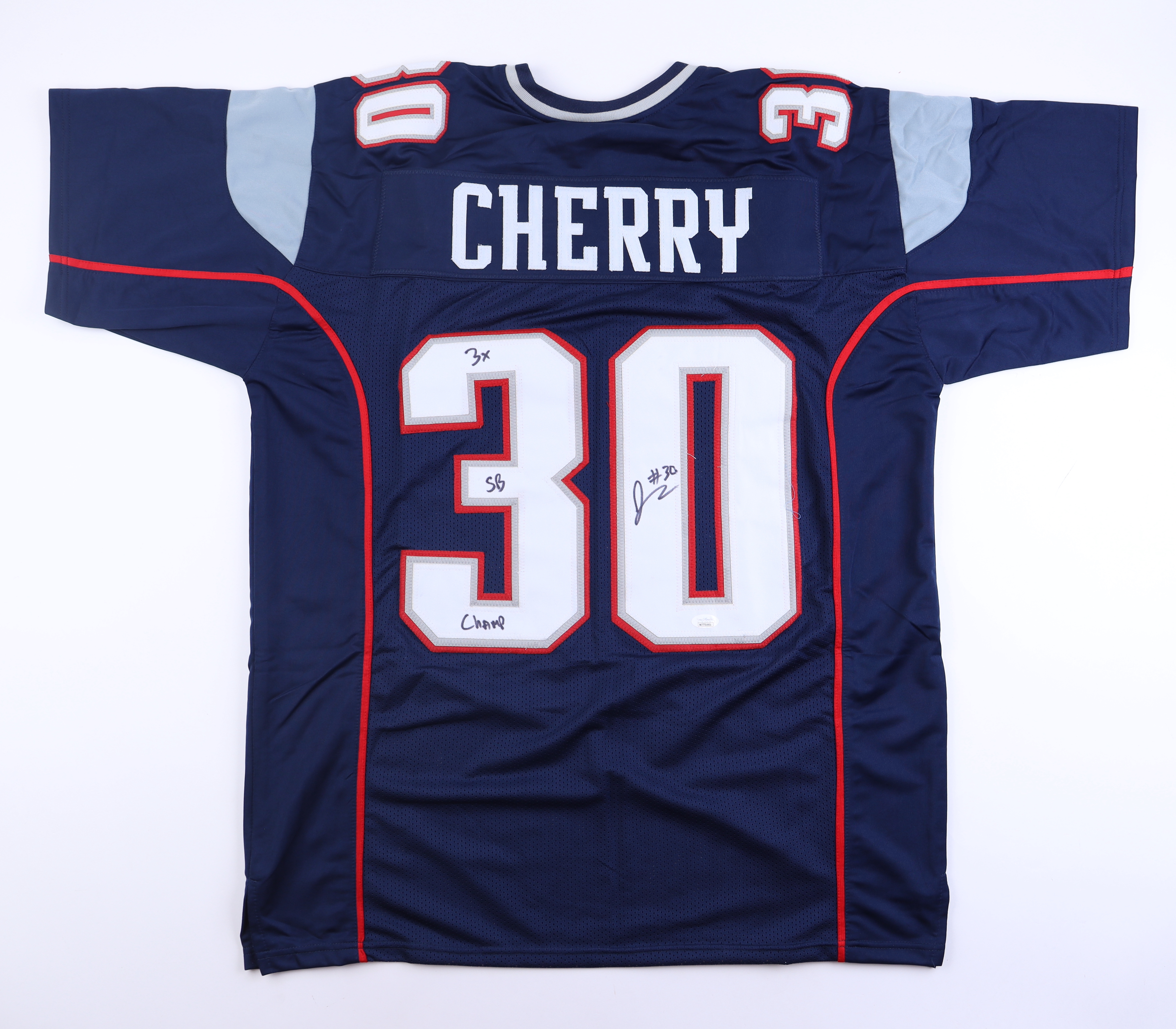 Je'Rod Cherry Signed Jersey Inscribed "3X SB Champ" (JSA) at PristineAuction.com Je'Rod Cherry Signed Jersey Inscribed "3X SB Champ" (JSA) at PristineAuction.com