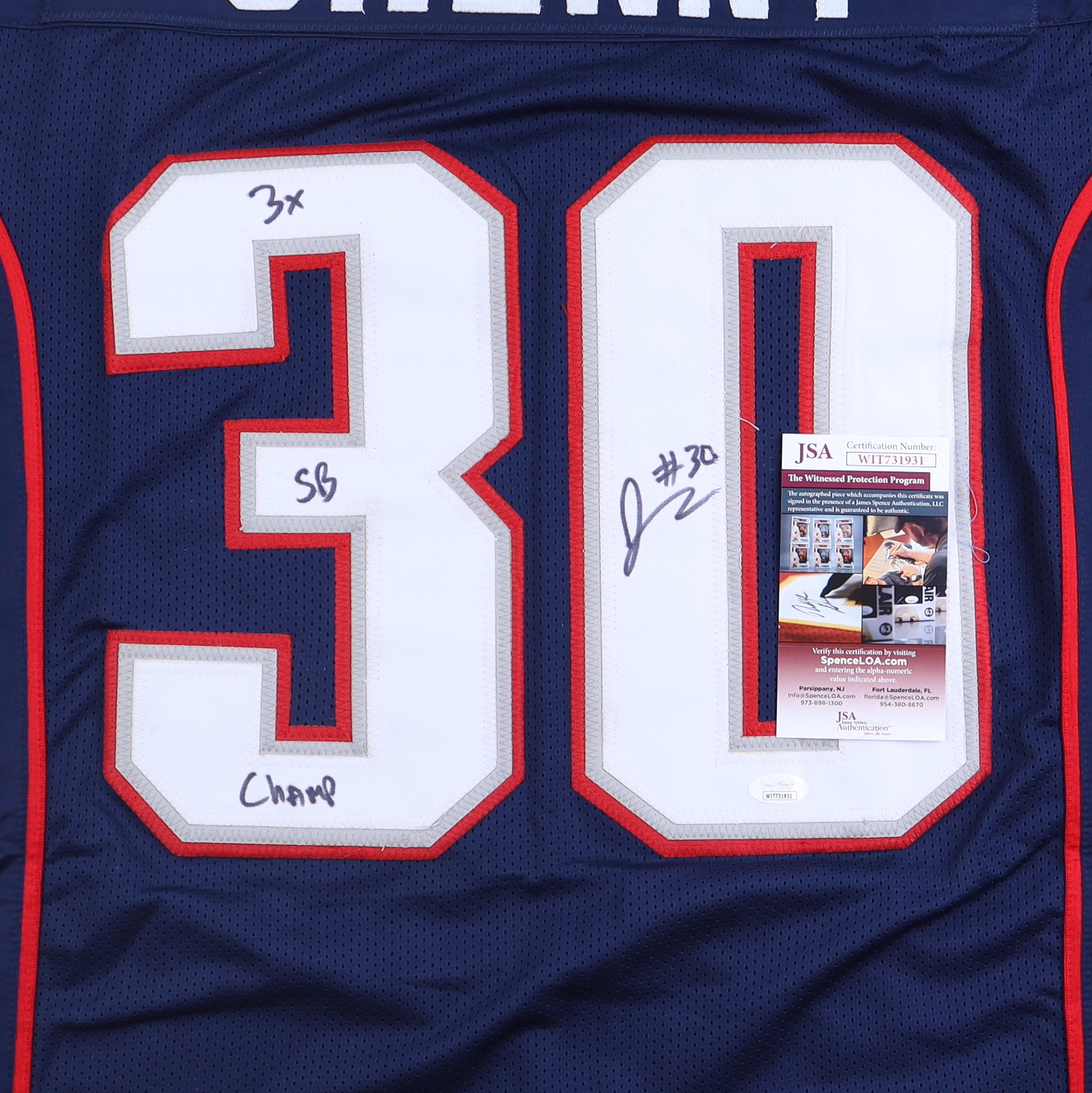 Je'Rod Cherry Signed Jersey Inscribed "3X SB Champ" (JSA) at PristineAuction.com Je'Rod Cherry Signed Jersey Inscribed "3X SB Champ" (JSA) at PristineAuction.com