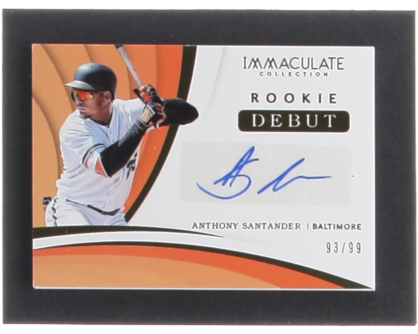 Anthony Santander 2018 Immaculate Collection Rookie Debut Signatures #8 RC #93/99 at PristineAuction.com Anthony Santander 2018 Immaculate Collection Rookie Debut Signatures #8 RC #93/99 at PristineAuction.com