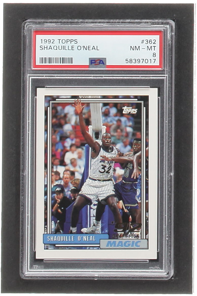 Shaquille O'Neal 1992-93 Topps #362 RC (PSA 8) at PristineAuction.com Shaquille O'Neal 1992-93 Topps #362 RC (PSA 8) at PristineAuction.com