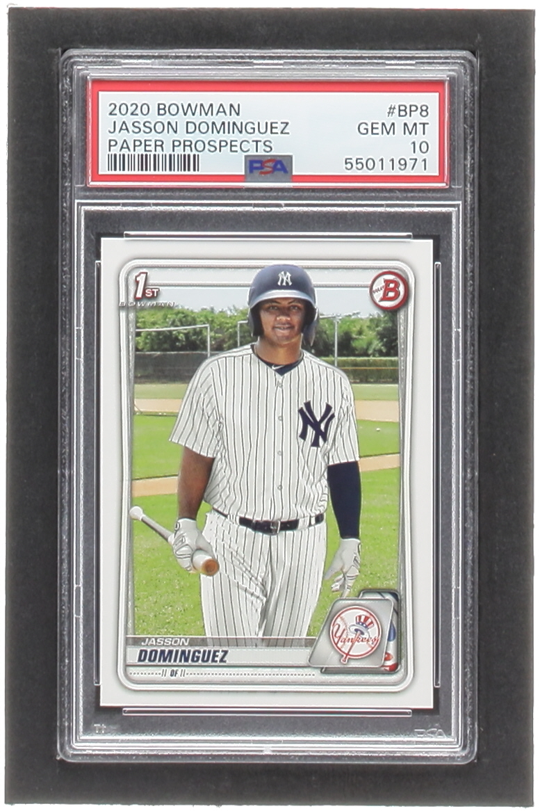 Jasson Dominguez 2020 Bowman Prospects #BP8 RC (PSA 10) at PristineAuction.com Jasson Dominguez 2020 Bowman Prospects #BP8 RC (PSA 10) at PristineAuction.com