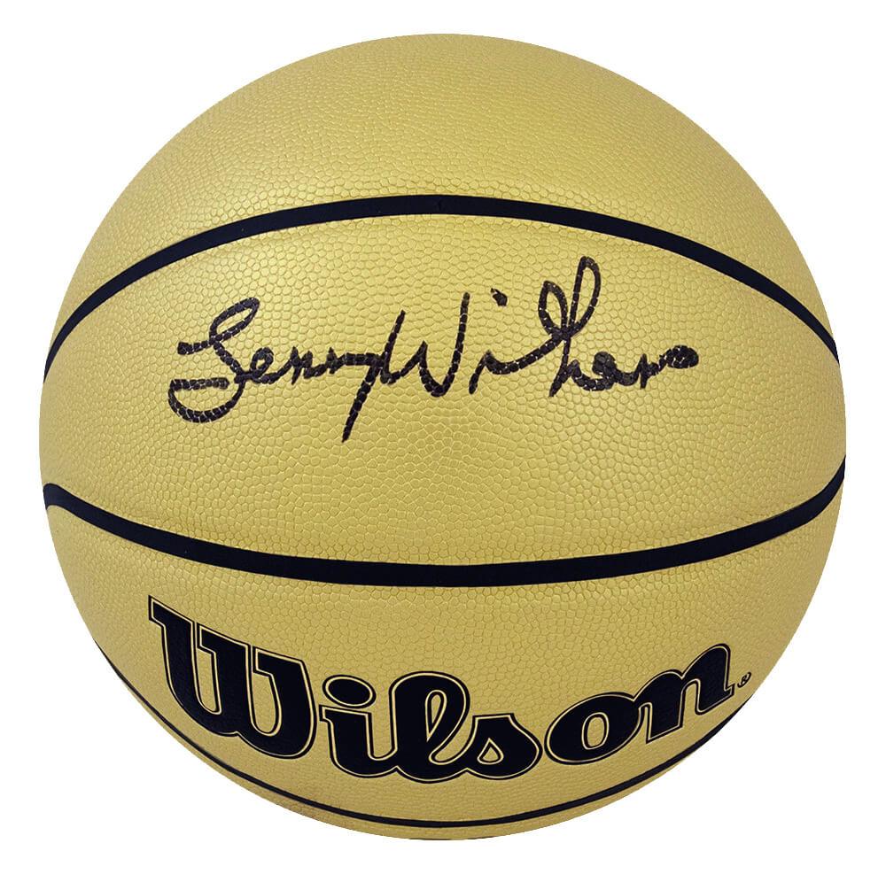 Lenny Wilkens Signed Wilson Gold NBA Basketball (Schwartz) at PristineAuction.com Lenny Wilkens Signed Wilson Gold NBA Basketball (Schwartz) at PristineAuction.com