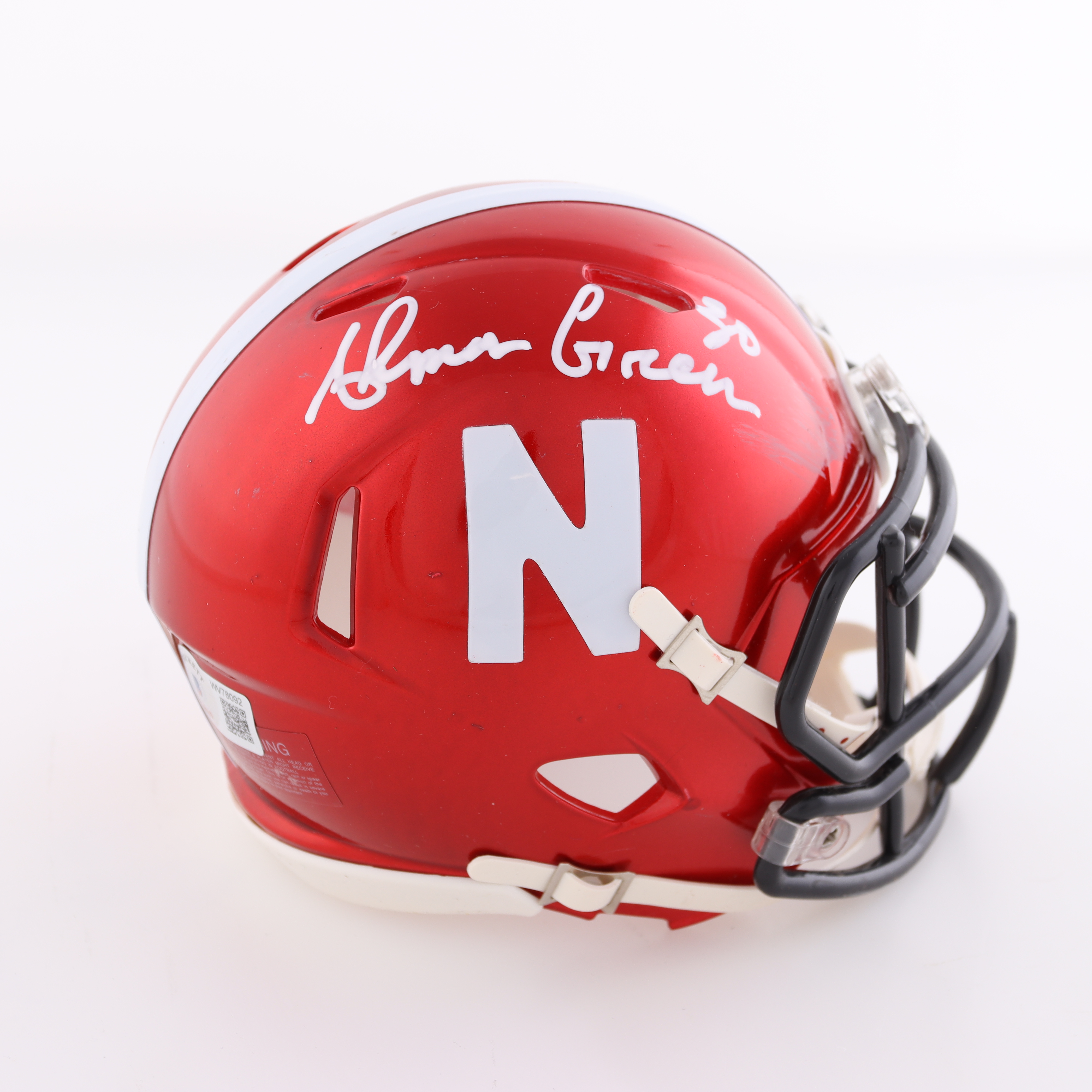 Ahman Green Signed Nebraska Cornhuskers Flash Alternate Speed Mini Helmet (Beckett) (See Description) at PristineAuction.com Ahman Green Signed Nebraska Cornhuskers Flash Alternate Speed Mini Helmet (Beckett) (See Description) at PristineAuction.com