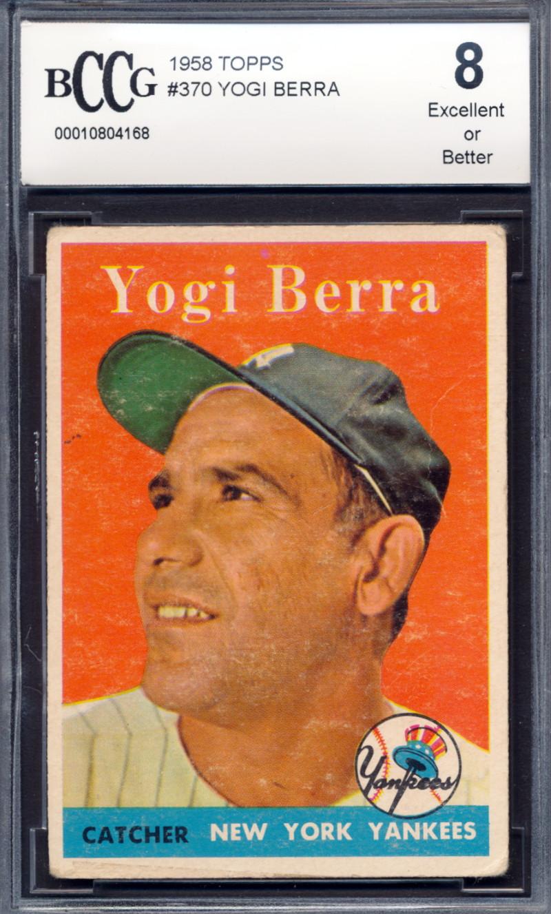 Yogi Berra 1958 Topps #370 (BCCG 8) at PristineAuction.com Yogi Berra 1958 Topps #370 (BCCG 8) at PristineAuction.com
