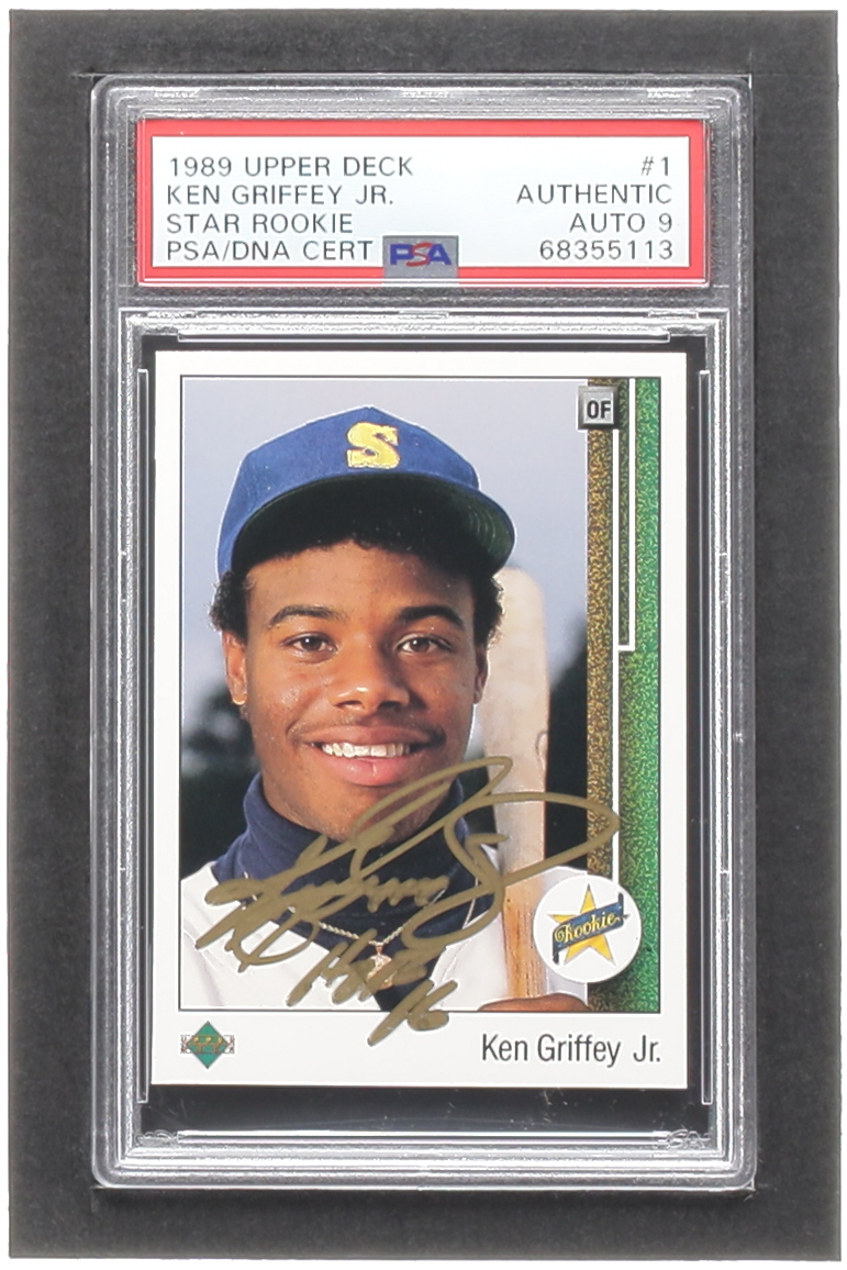 Ken Griffey Jr. Signed 1989 Upper Deck #1 RC Inscribed "HOF 16" (PSA & TriStar | Autograph Graded PSA 9) at PristineAuction.com Ken Griffey Jr. Signed 1989 Upper Deck #1 RC Inscribed "HOF 16" (PSA & TriStar | Autograph Graded PSA 9) at PristineAuction.com