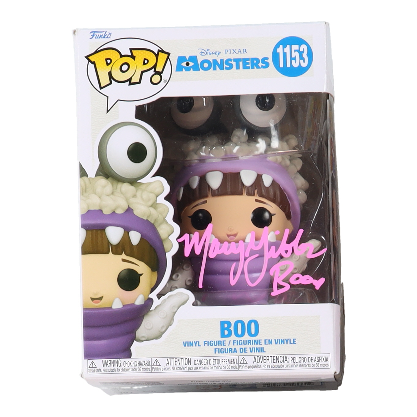 Mary Gibbs Signed "Monsters" #1153 Boo Funko Pop! Vinyl Figure Inscribed "Boo" (JSA) at PristineAuction.com Mary Gibbs Signed "Monsters" #1153 Boo Funko Pop! Vinyl Figure Inscribed "Boo" (JSA) at PristineAuction.com