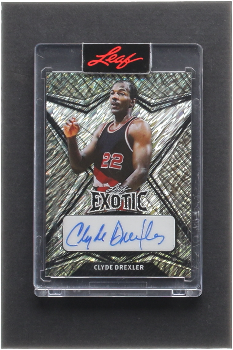 Clyde Drexler 2022-23 Leaf Exotic Diagonal Shimmer Elephant #BACD1 #3/7 at PristineAuction.com Clyde Drexler 2022-23 Leaf Exotic Diagonal Shimmer Elephant #BACD1 #3/7 at PristineAuction.com