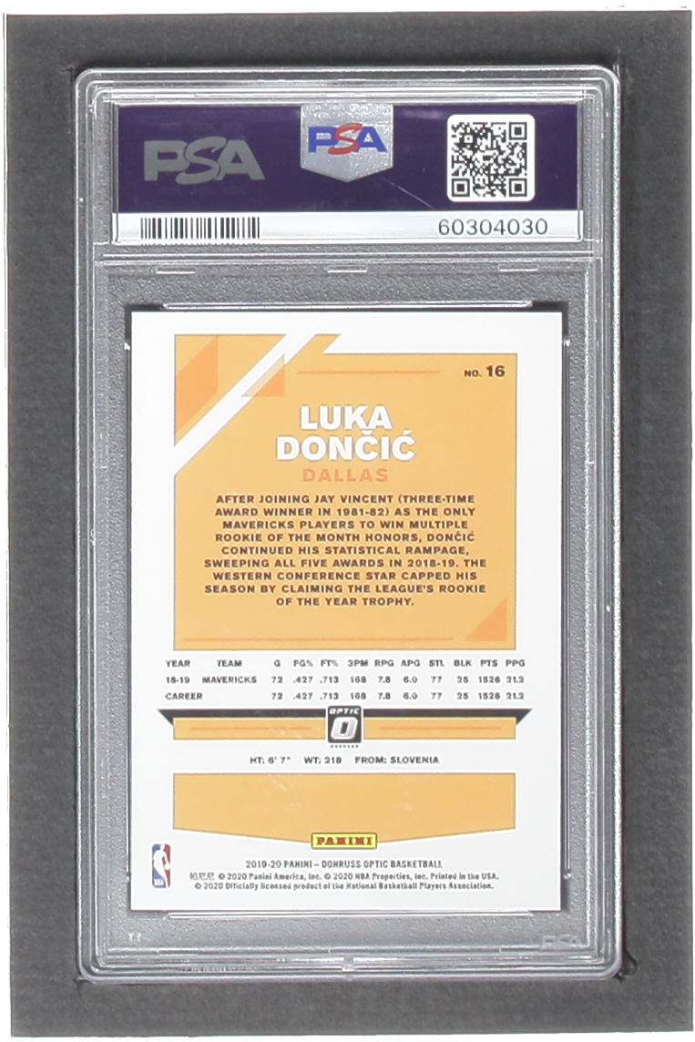 Luka Doncic 2019-20 Donruss Optic #16 (PSA 9) at PristineAuction.com Luka Doncic 2019-20 Donruss Optic #16 (PSA 9) at PristineAuction.com